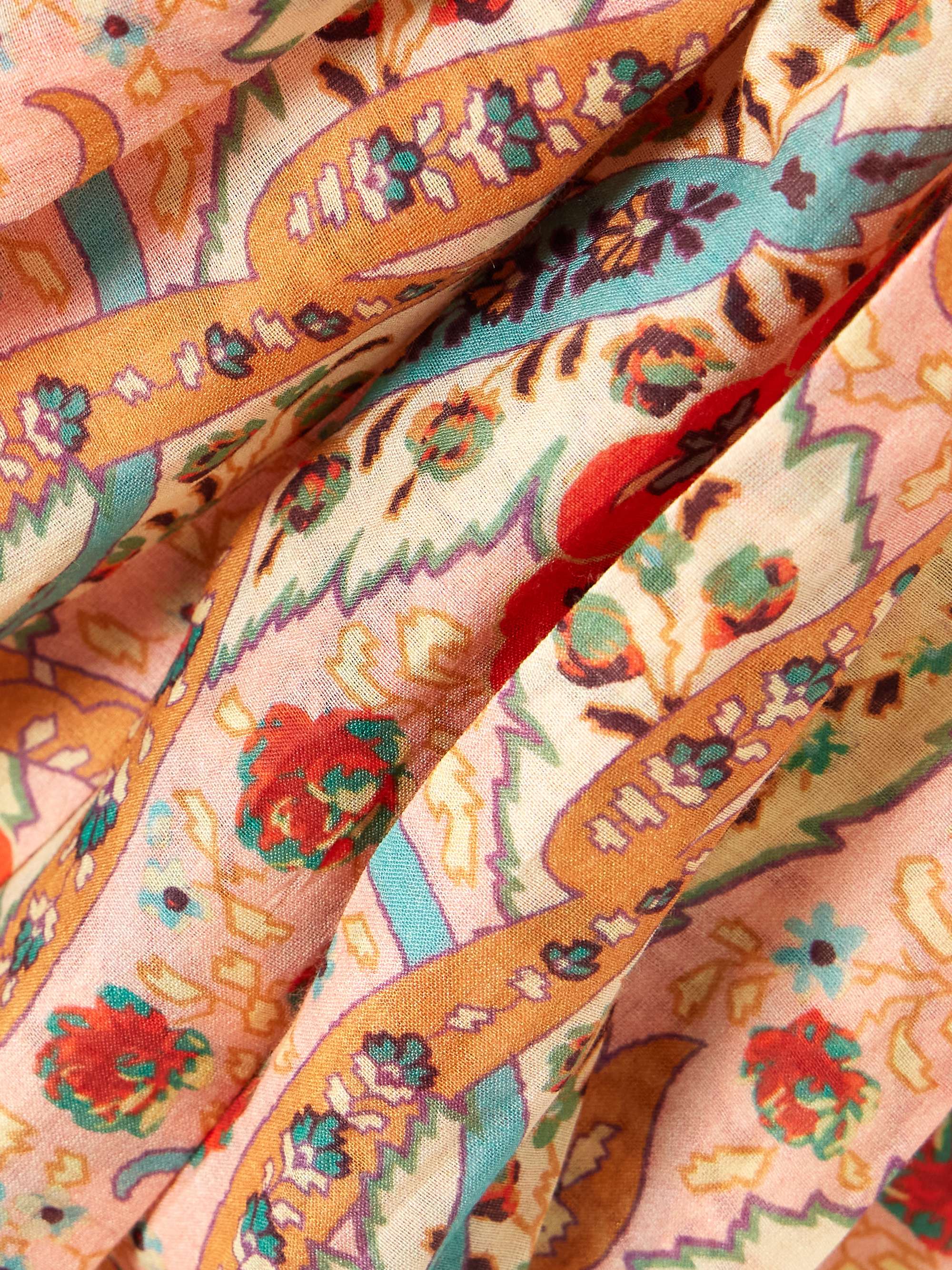 Paisley-print cotton and silk-blend voile pareo view