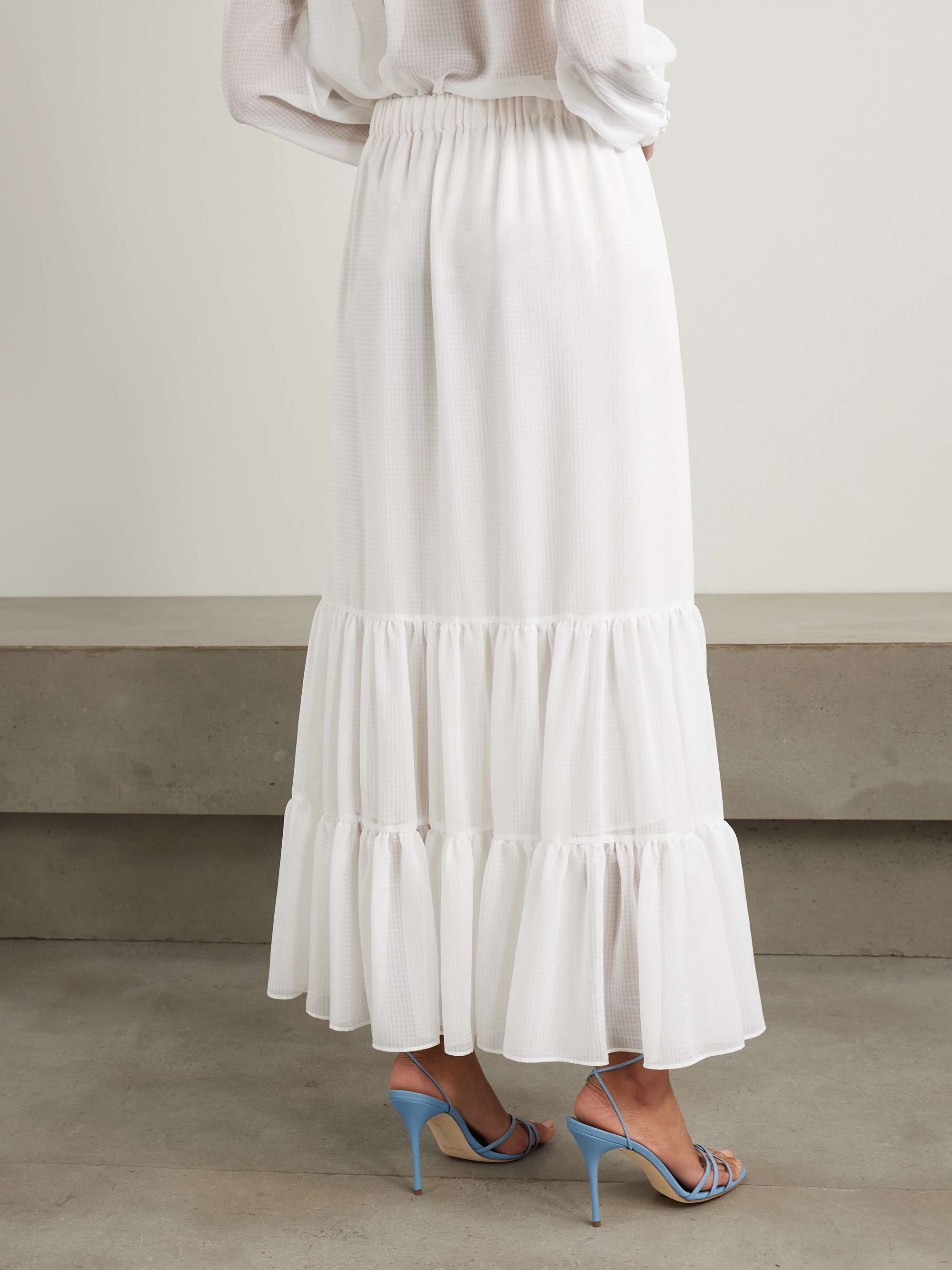 Tiered jacquard maxi skirt view
