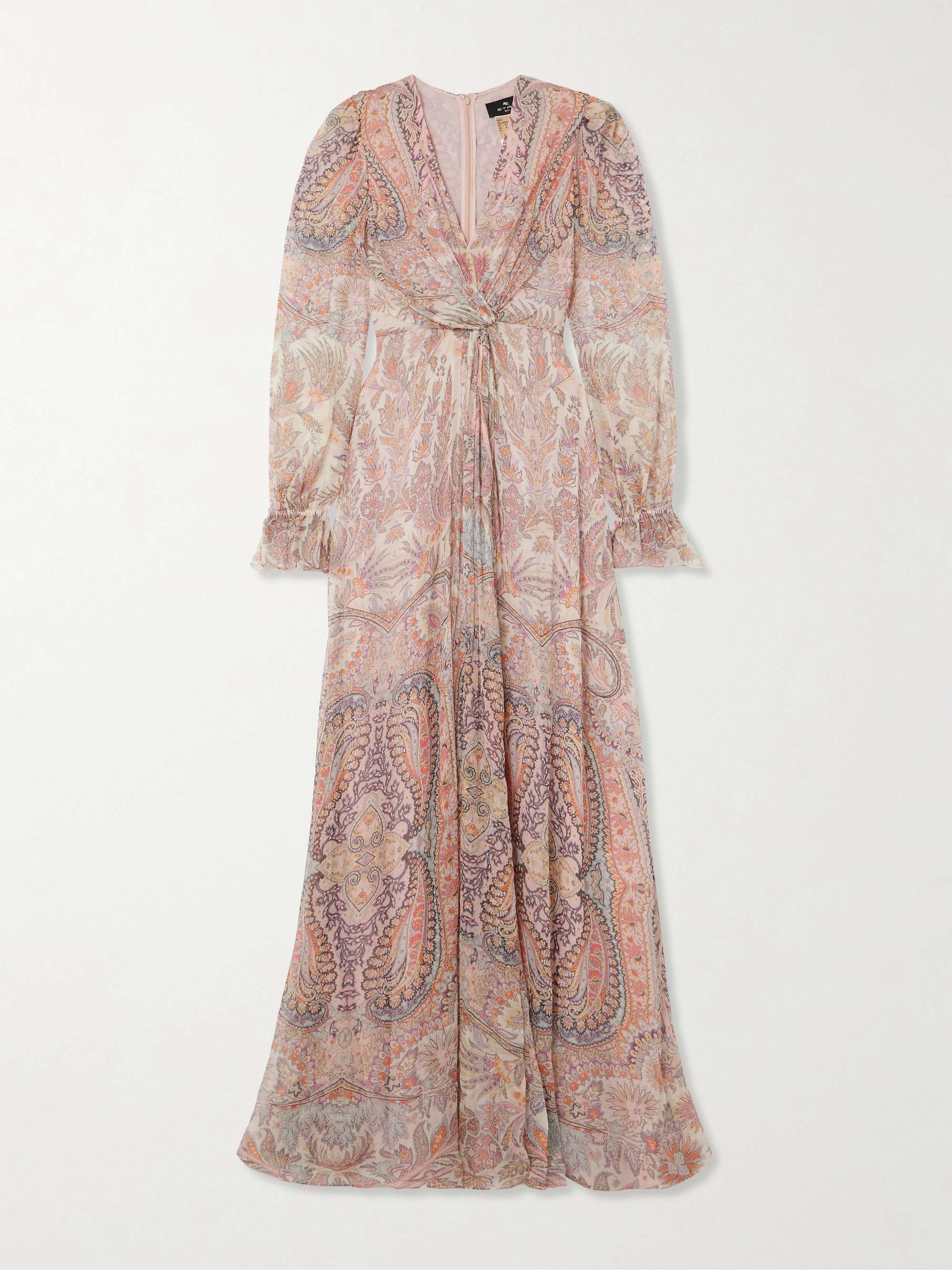 Twist-front paisley-print silk-crepon maxi dress view