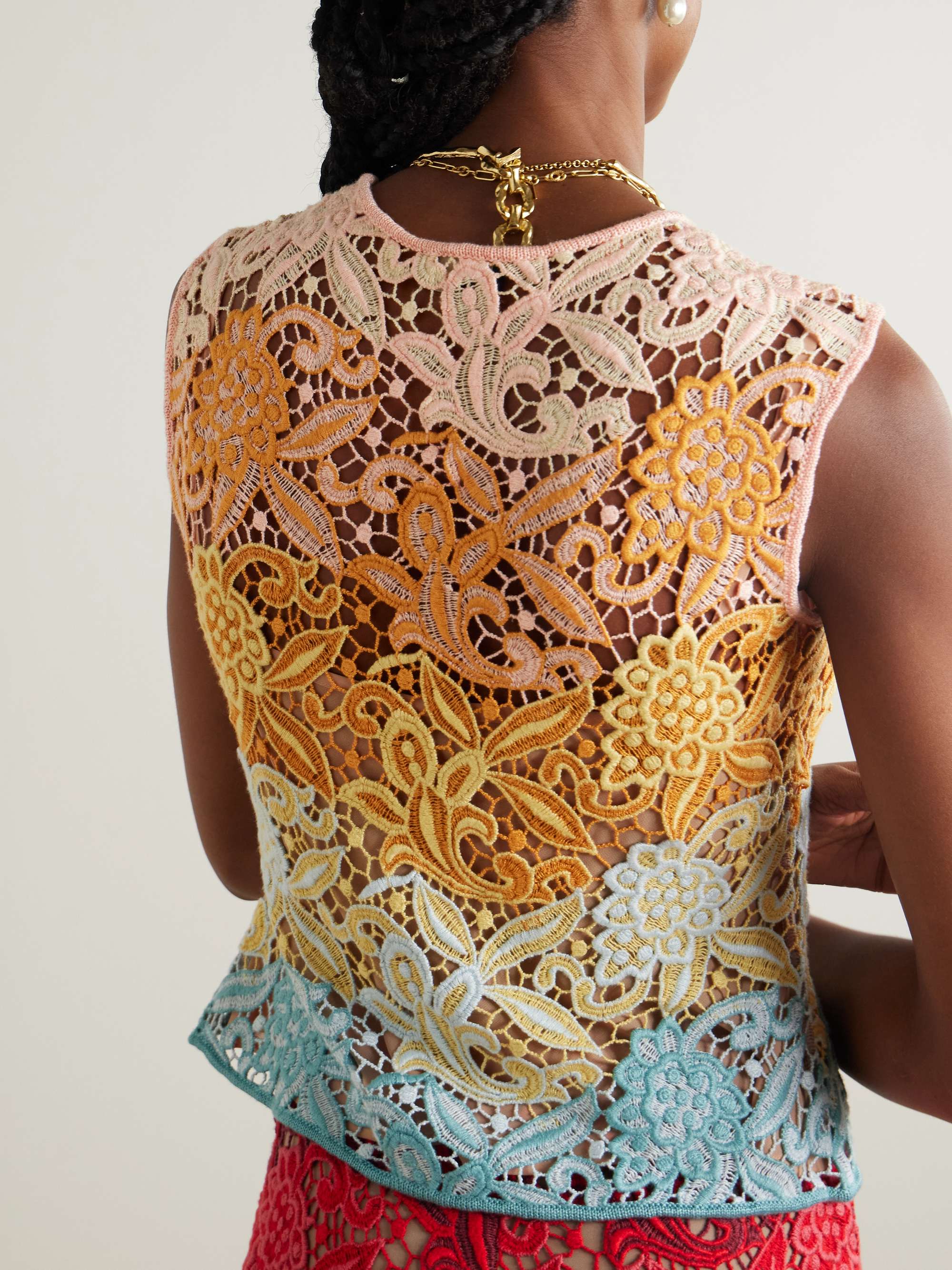 Cropped macramé top view