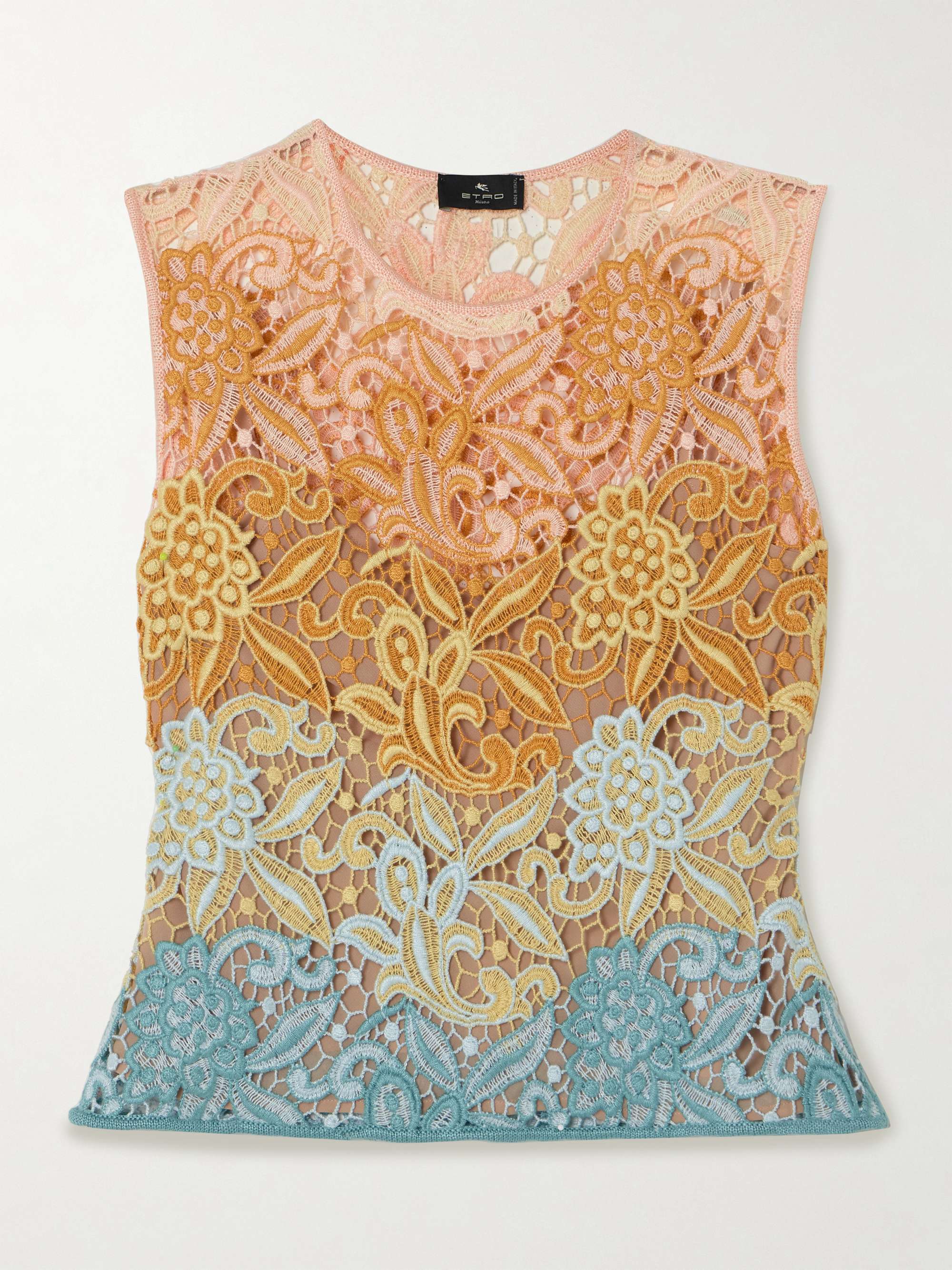 Cropped macramé top view