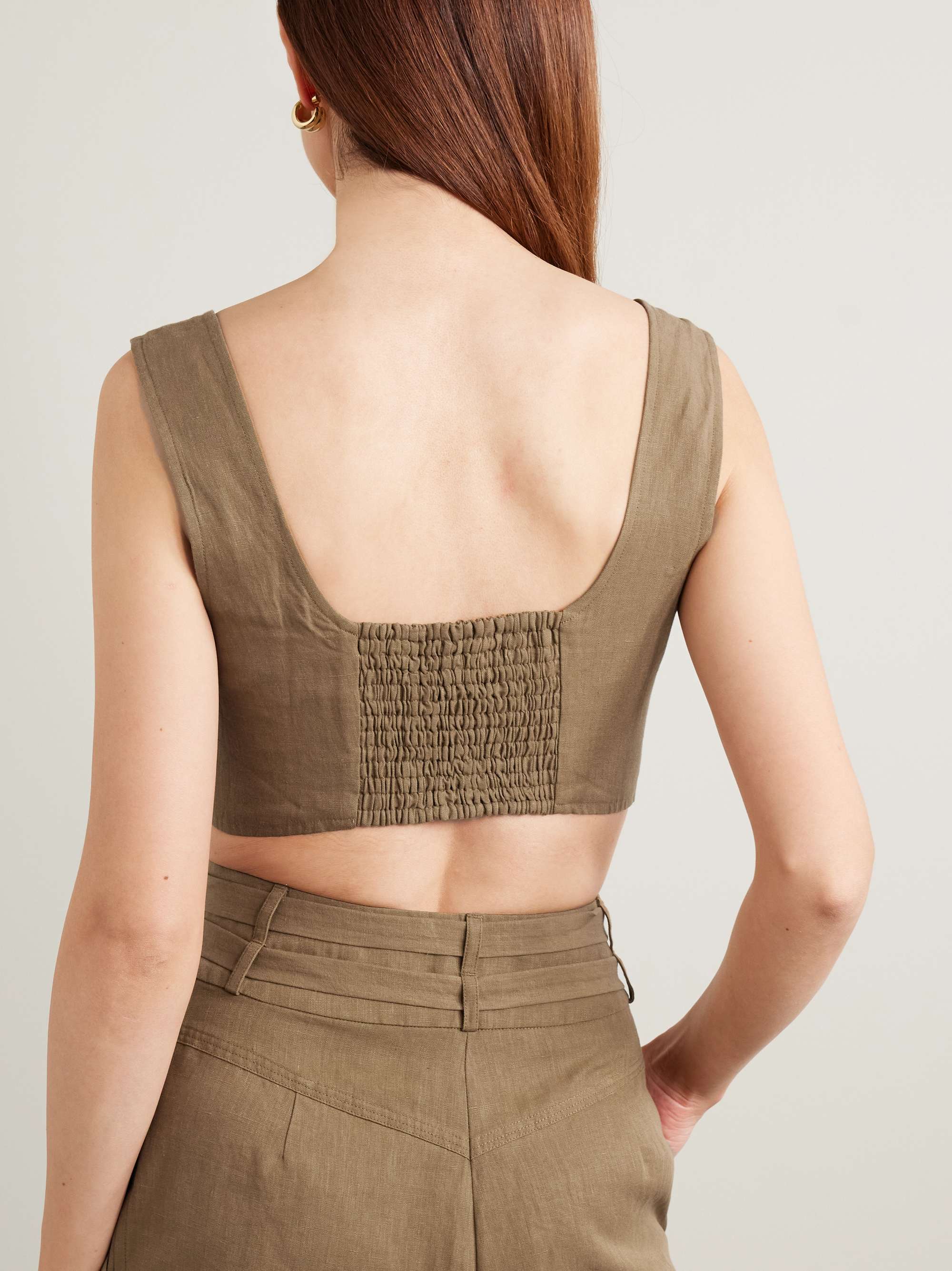 Jirja cropped linen top view