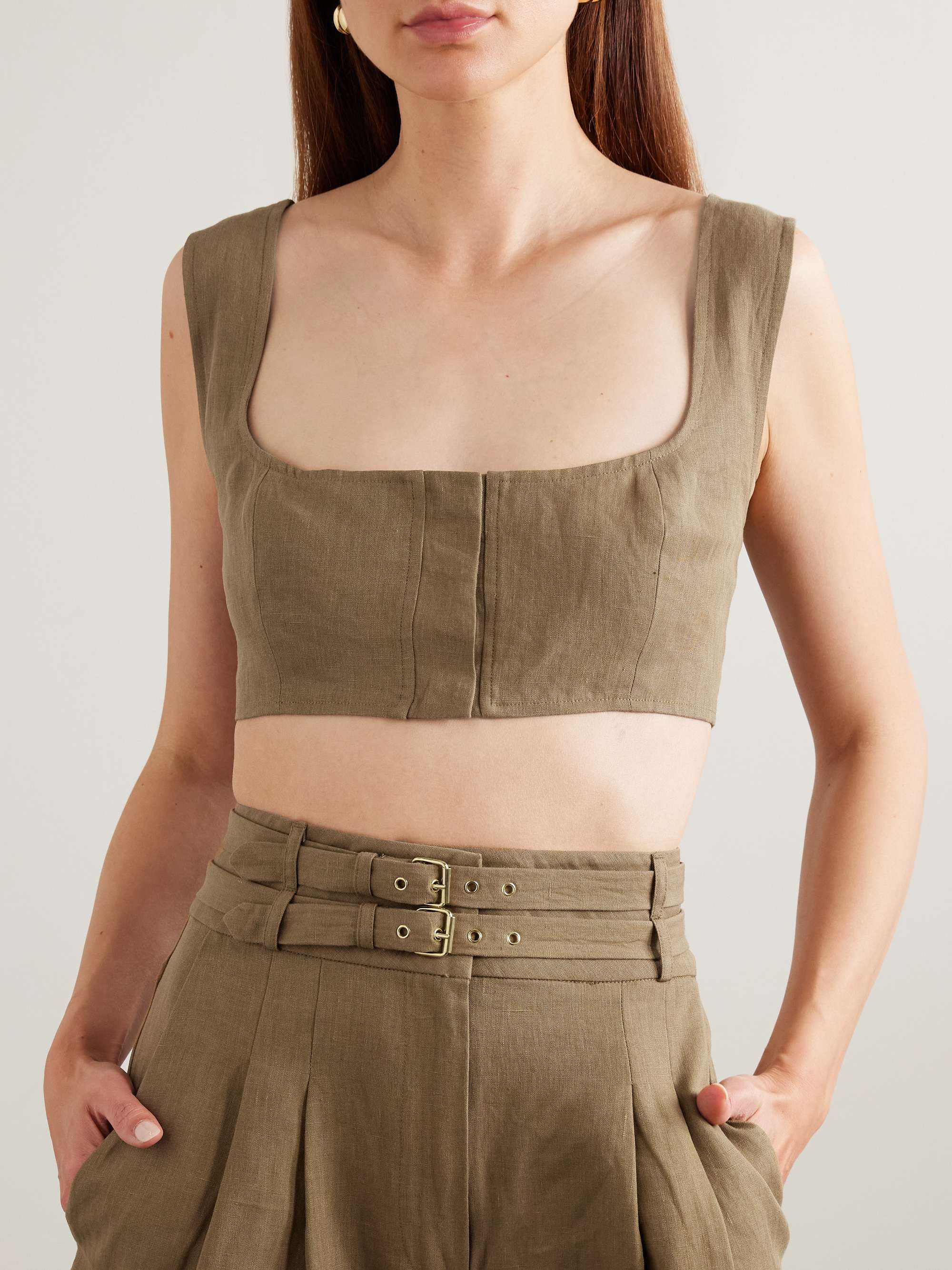 Jirja cropped linen top view