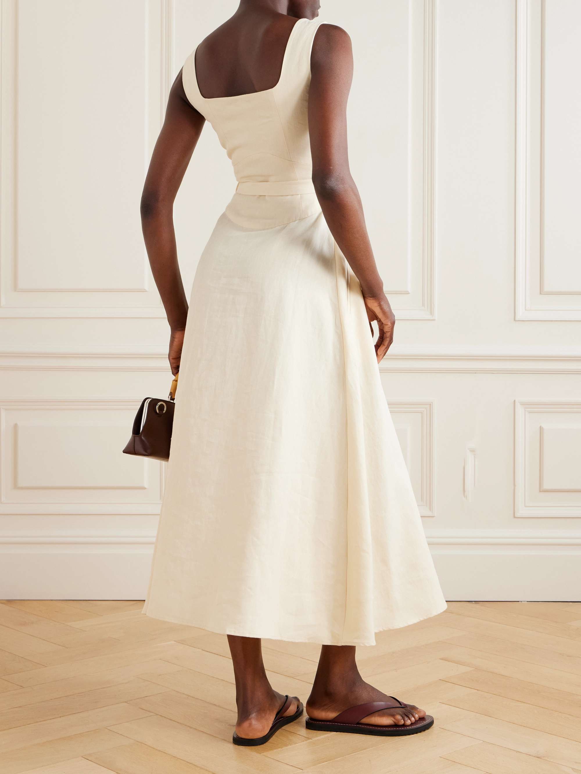 Subu belted linen midi dress view