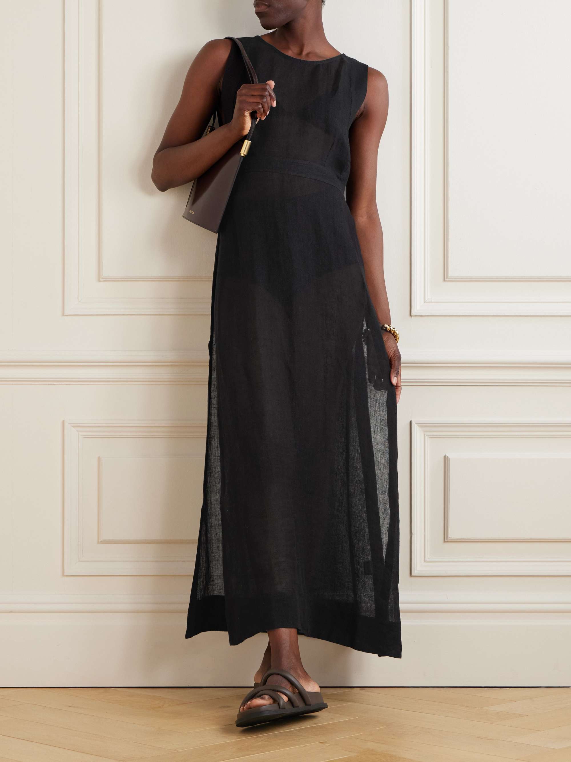 Antalya organic linen-gauze coverup view