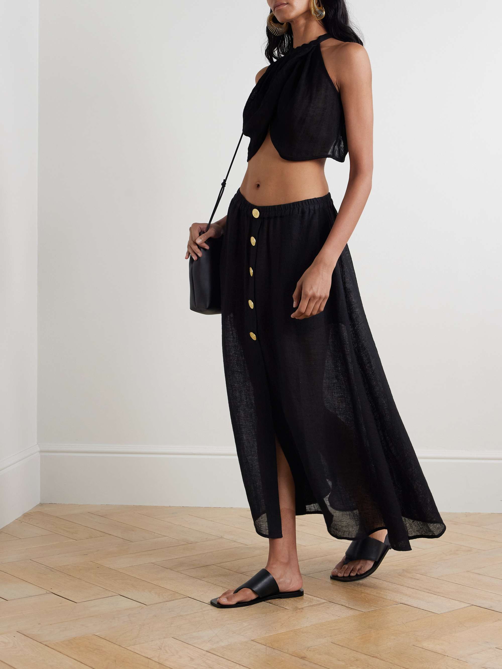 Hays linen-gauze midi skirt view