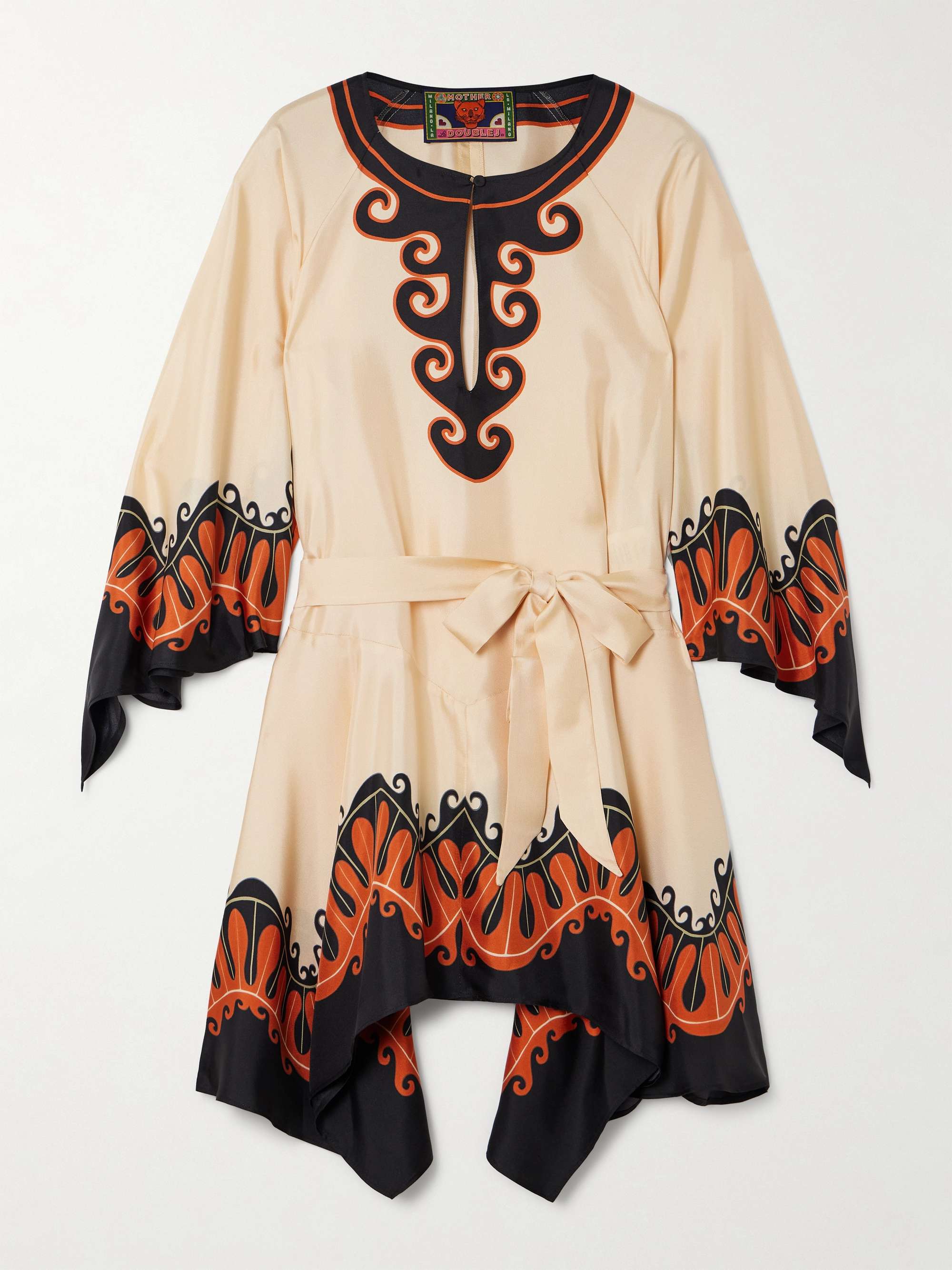 + MOTHER Malibu belted printed silk mini dress view