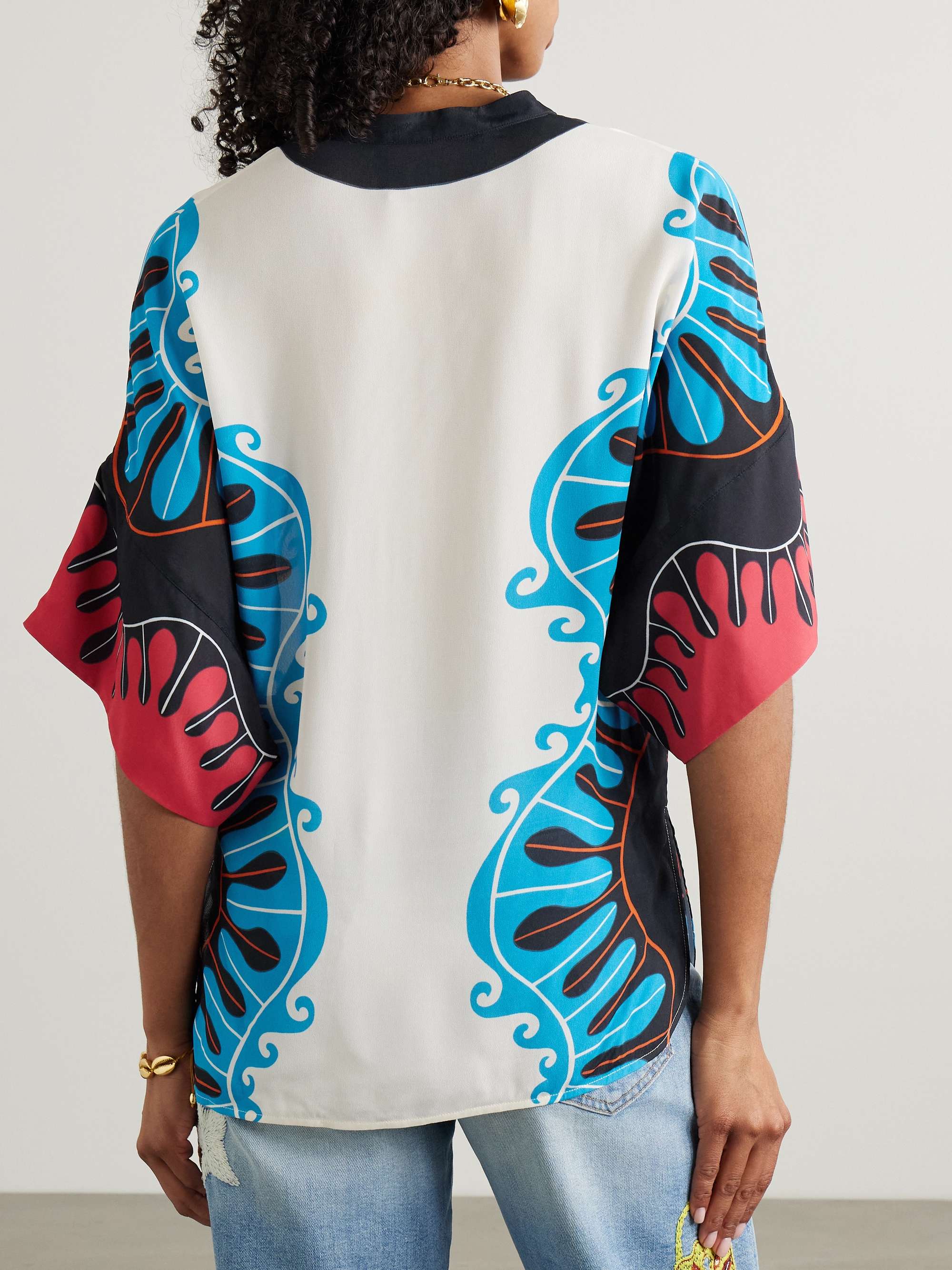 + MOTHER Estelle printed crepe blouse view
