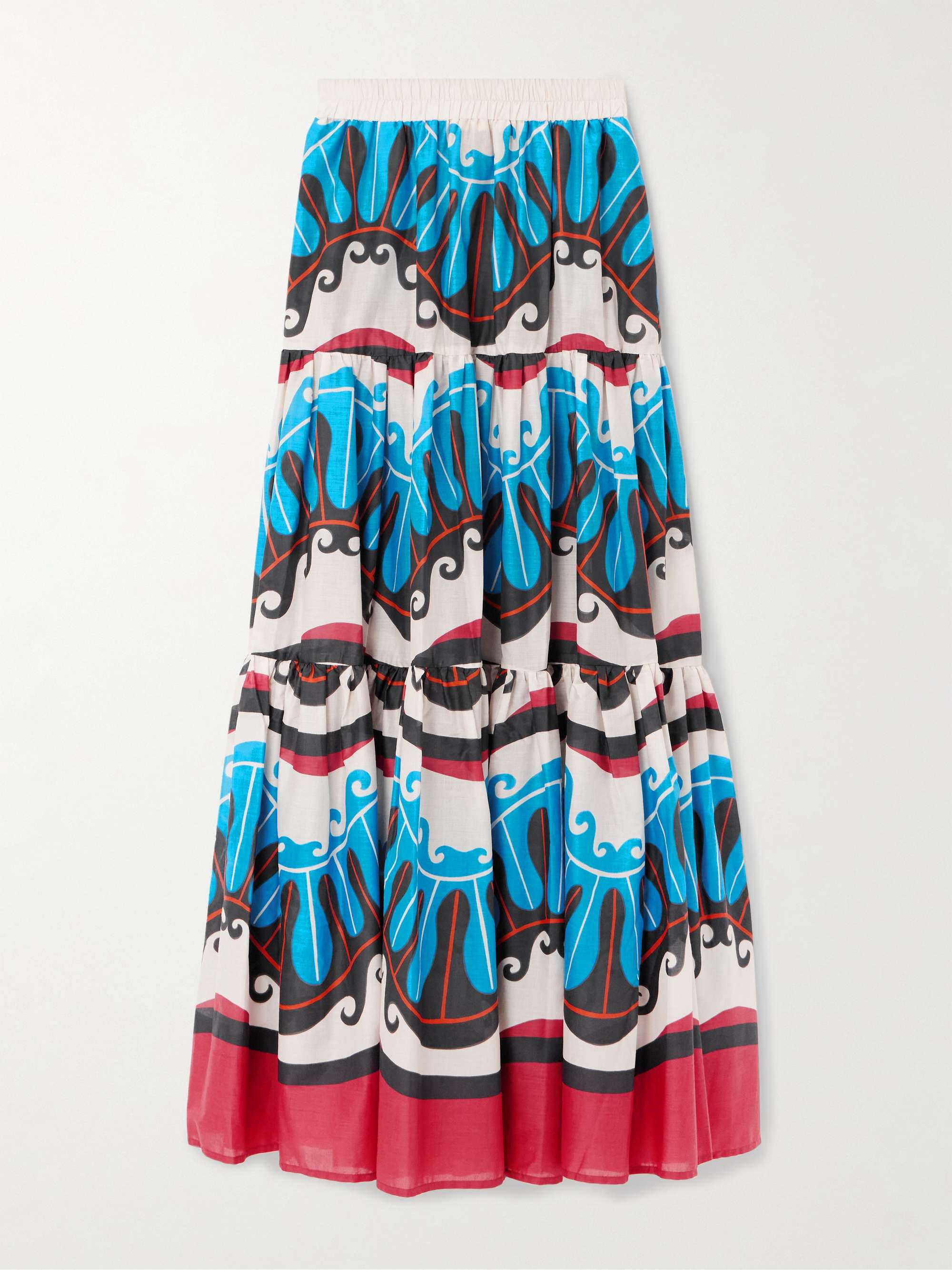 + MOTHER printed cotton maxi skirt view
