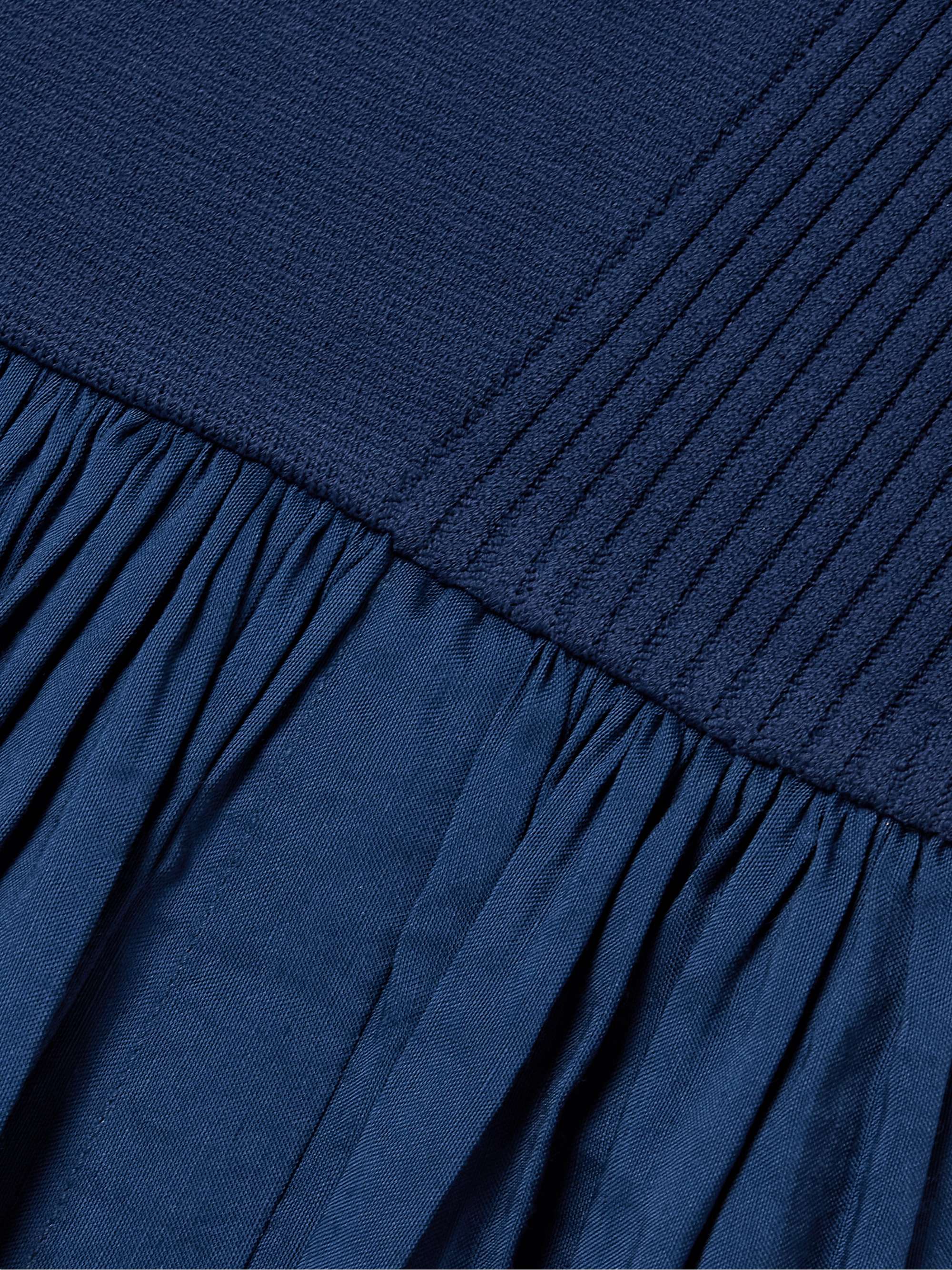 Stretch-knit and gathered linen-blend midi dress view