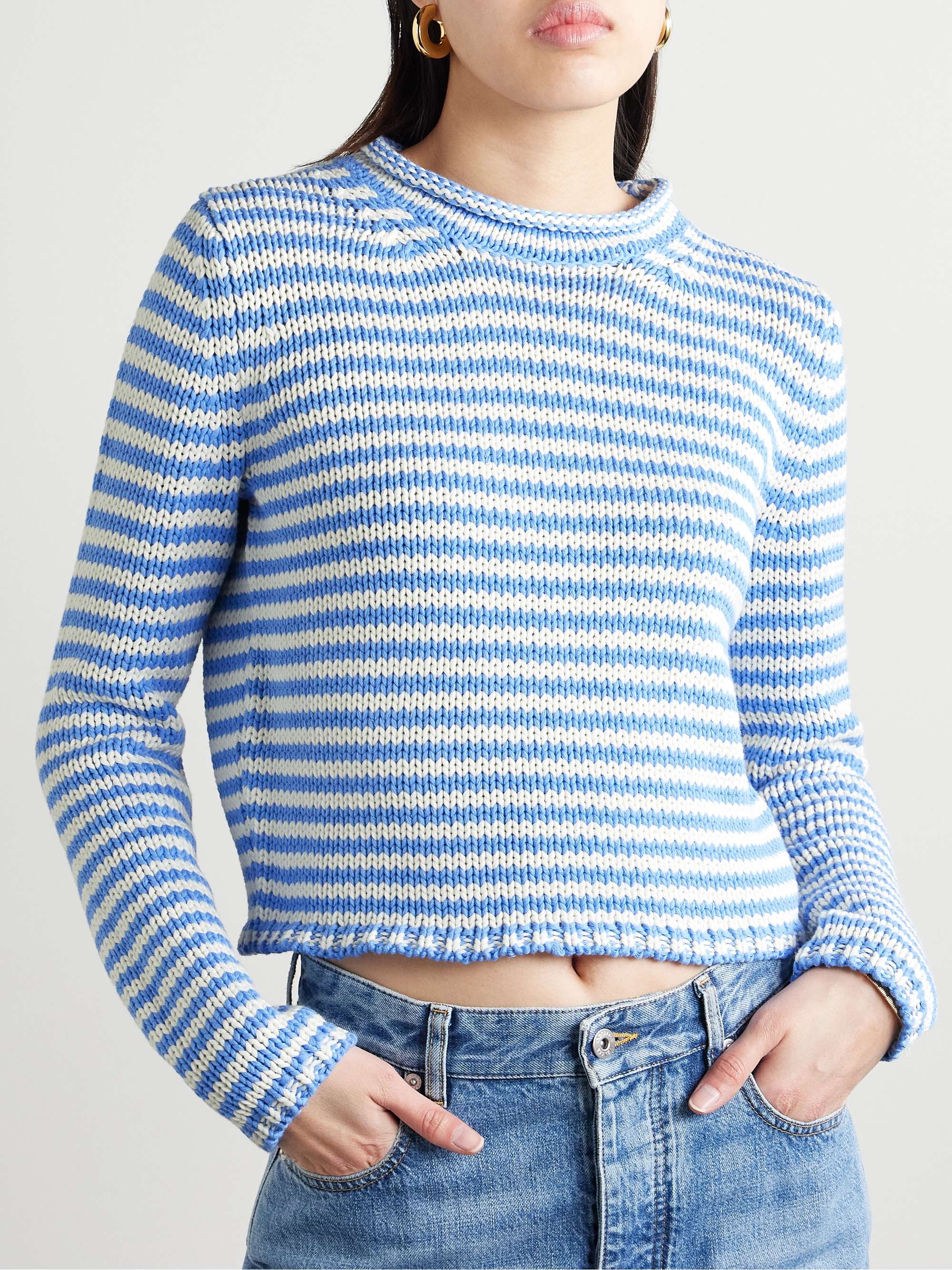 Mini Marina cropped striped cotton sweater view
