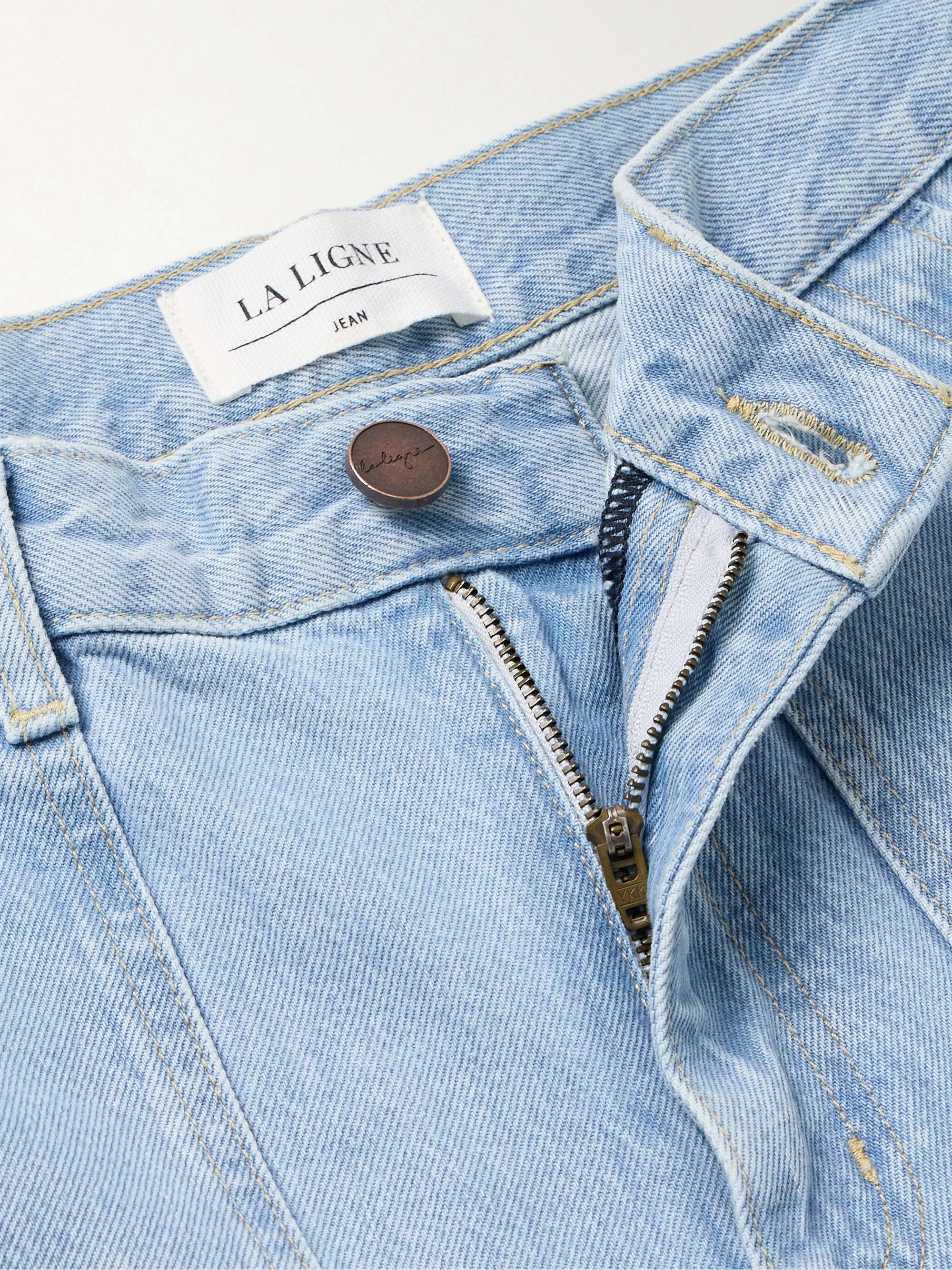Izzie cropped high-rise organic wide-leg jeans view