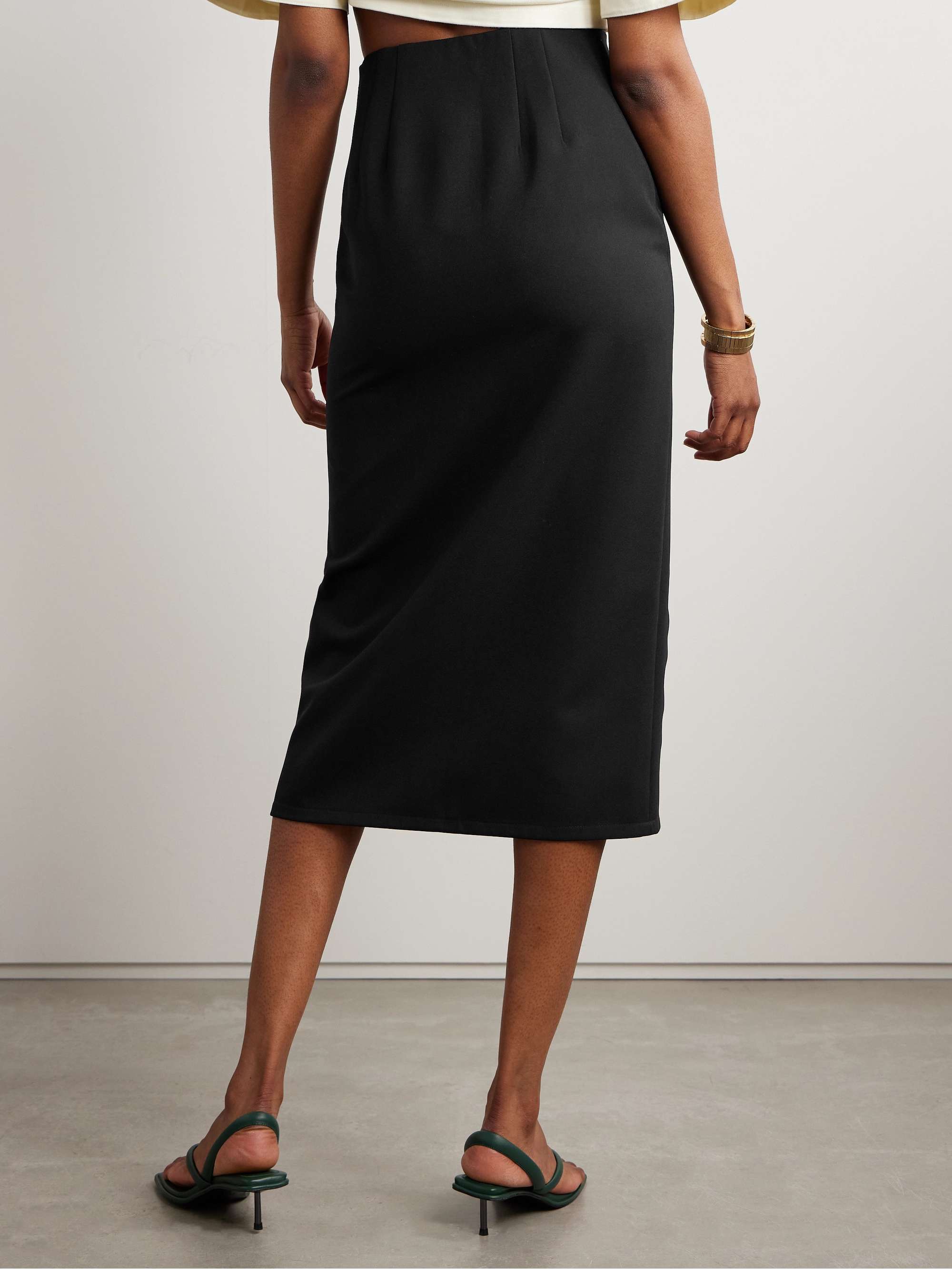 Colby stretch recycled-crepe midi skirt view