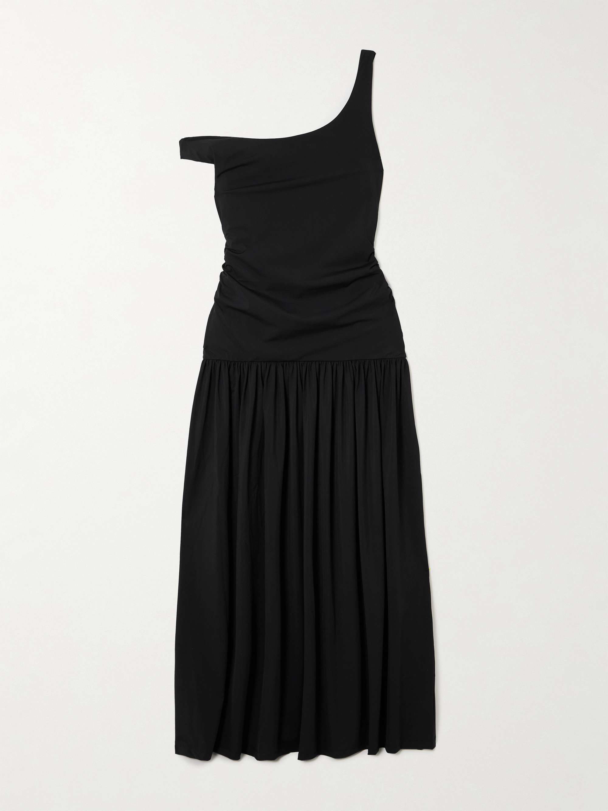 Off-the-shoulder ruched gathered stretch-jersey maxi dress view
