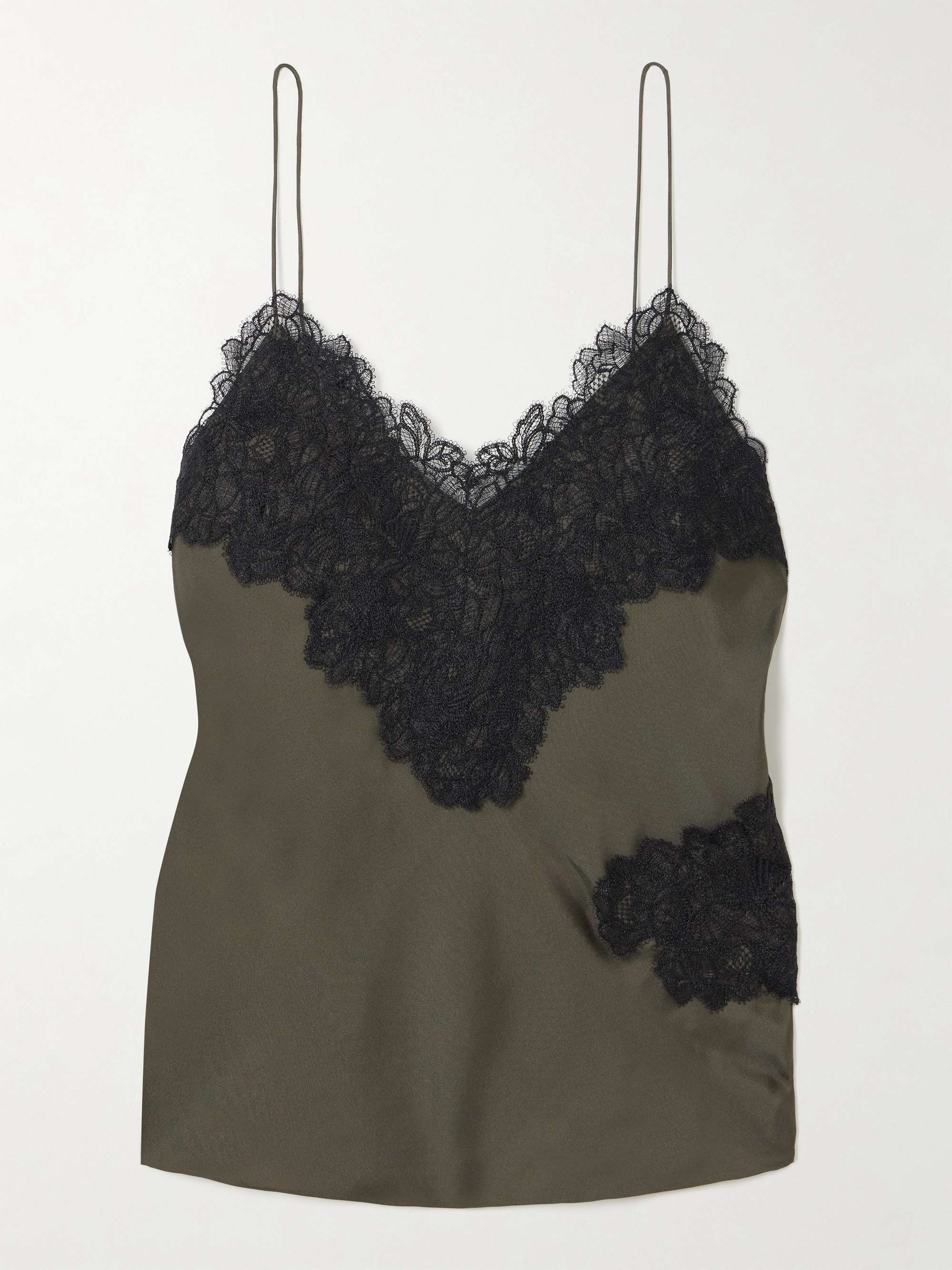 Lace-trimmed silk camisole view
