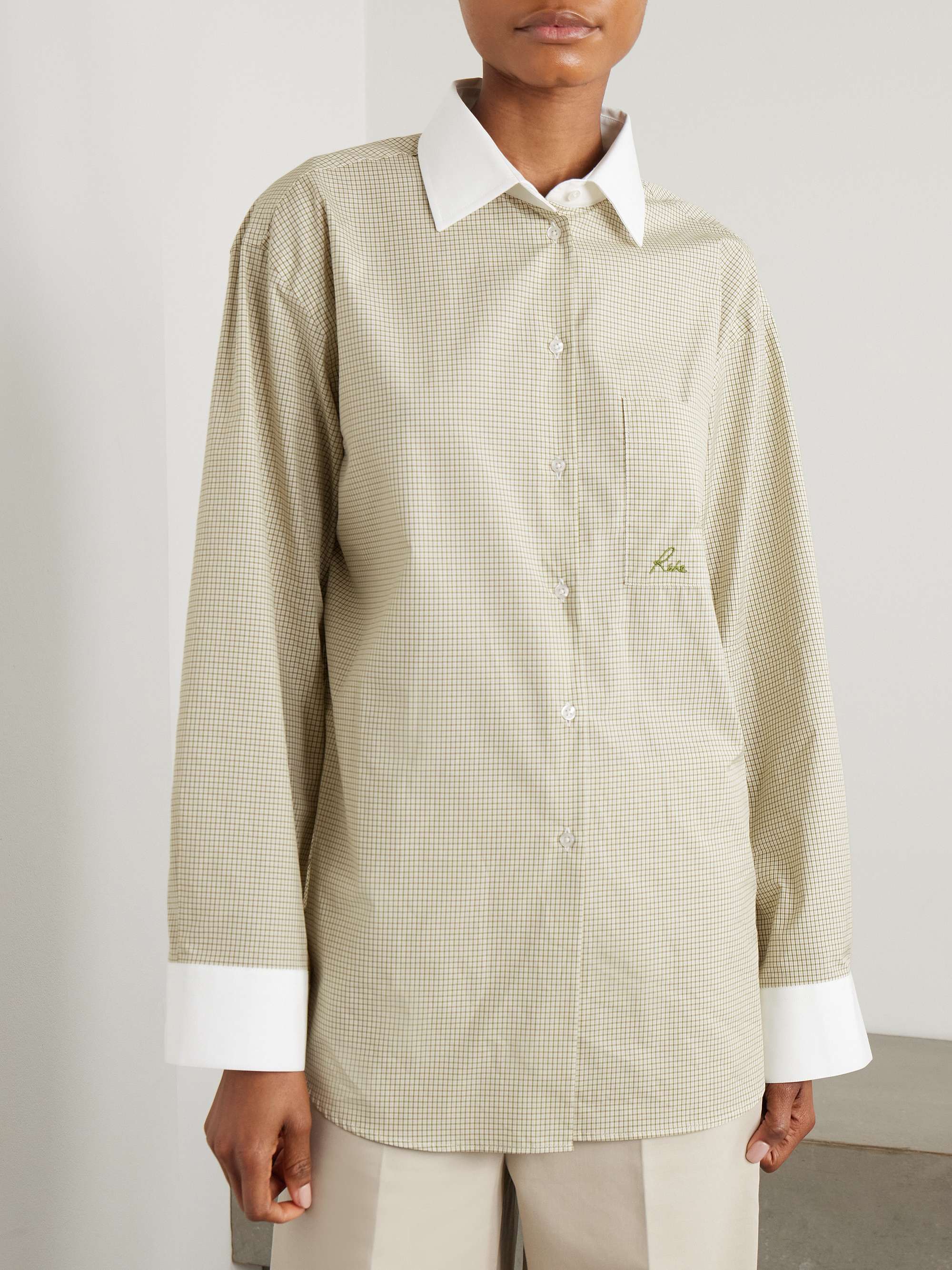Checked cotton-poplin shirt view