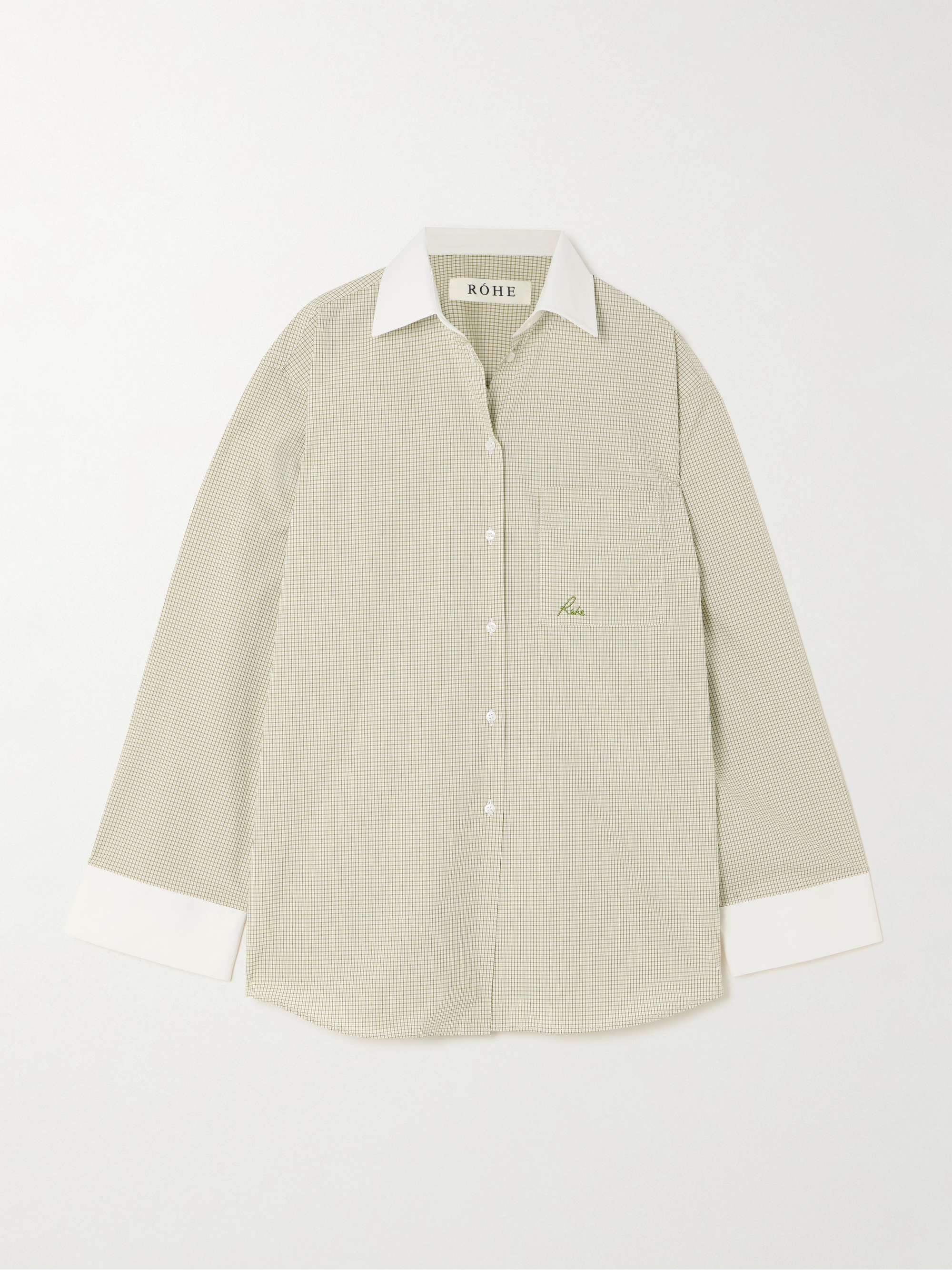 Checked cotton-poplin shirt view