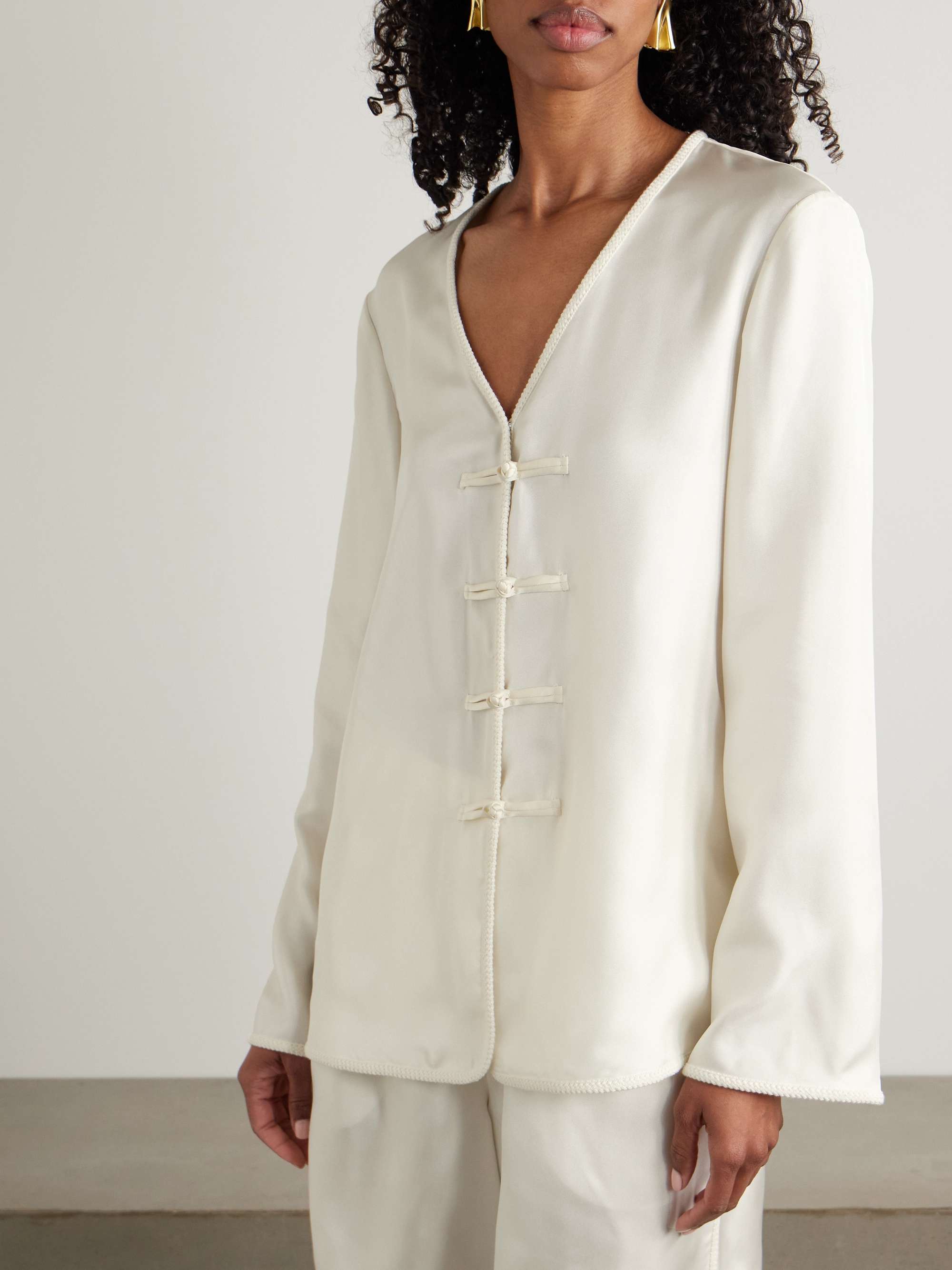 Silk-twill blouse view