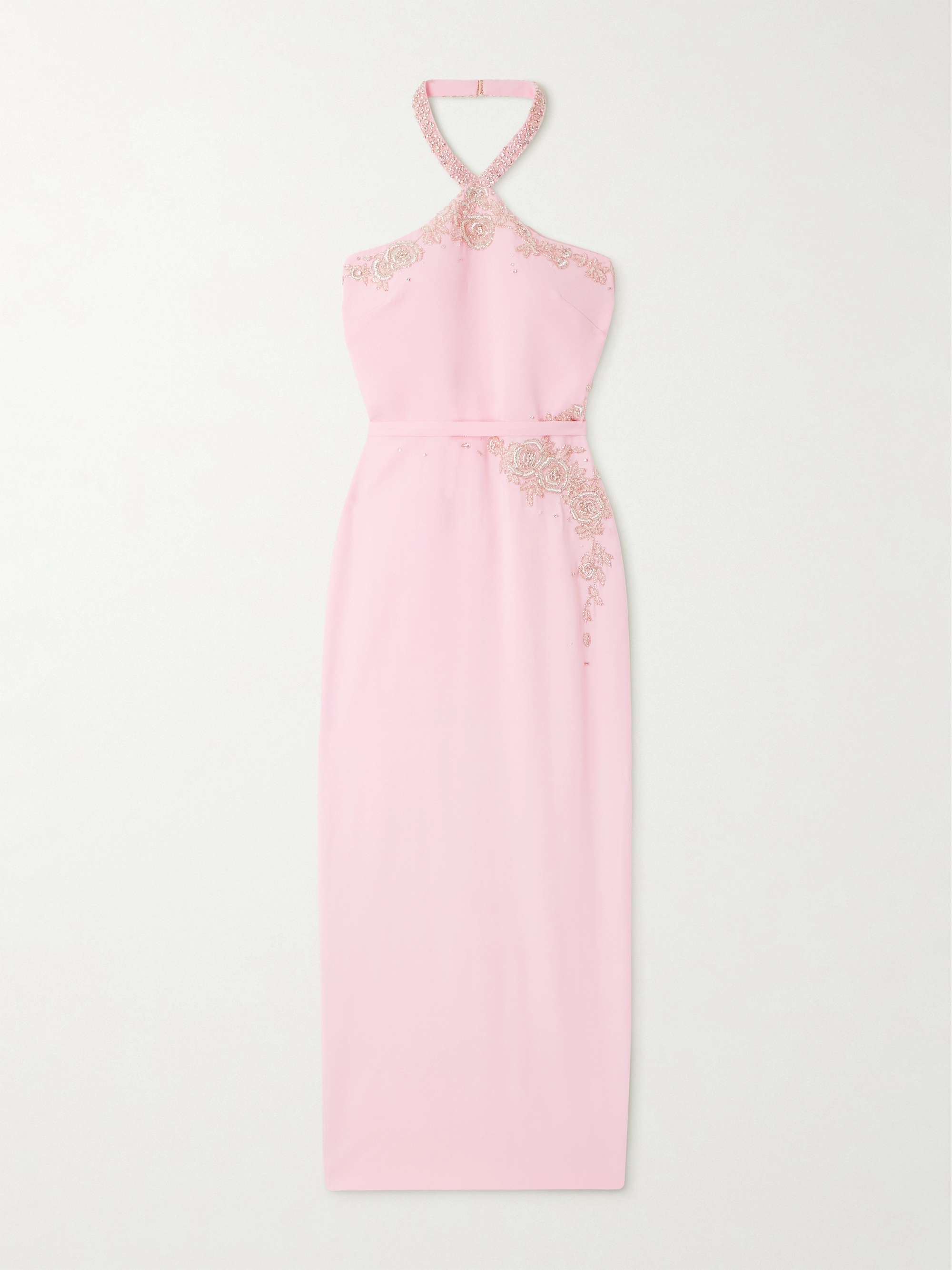 Ara sequin and crystal-embellished crepe halterneck gown view