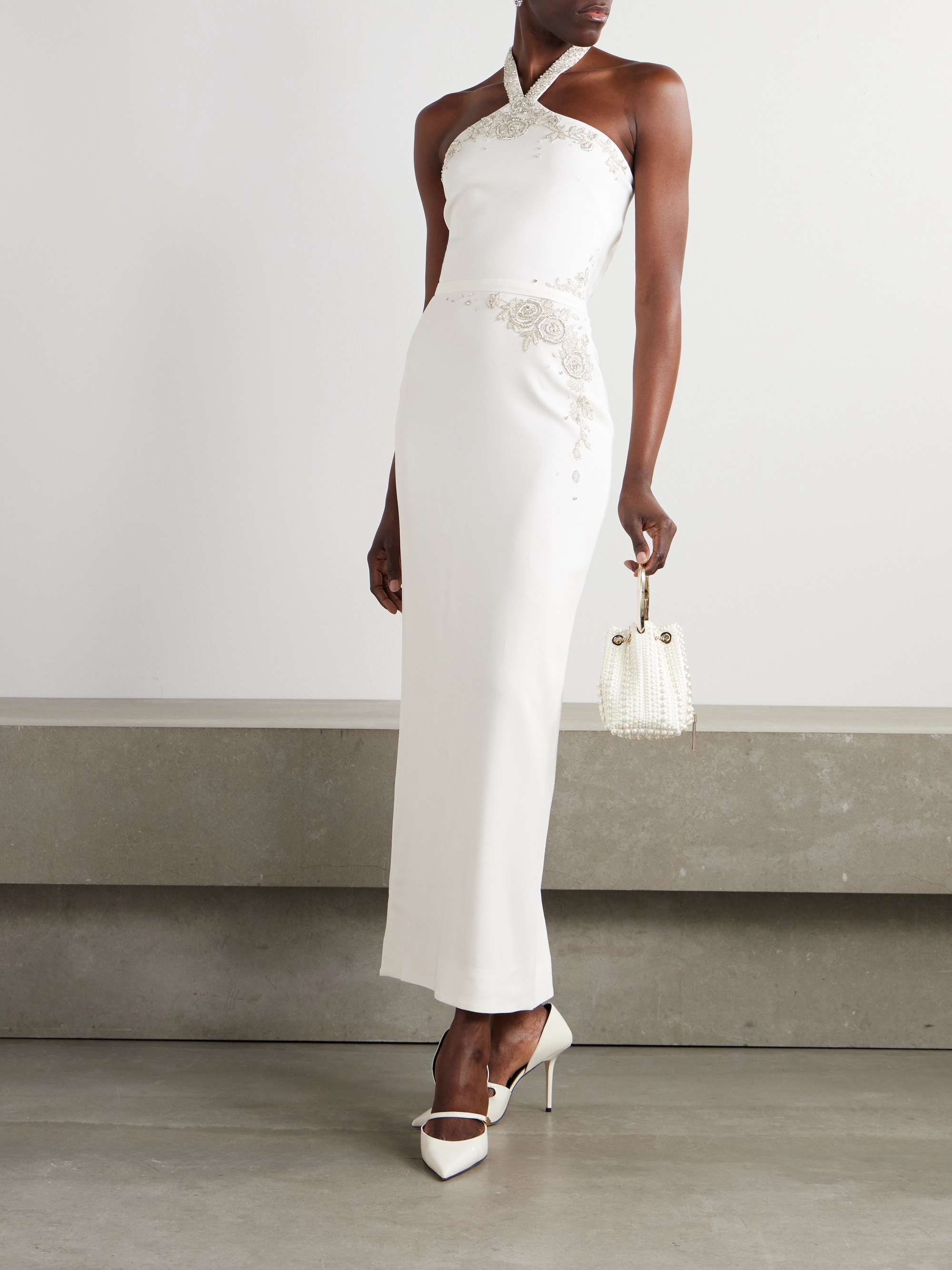 Ara embellished crepe halterneck gown view