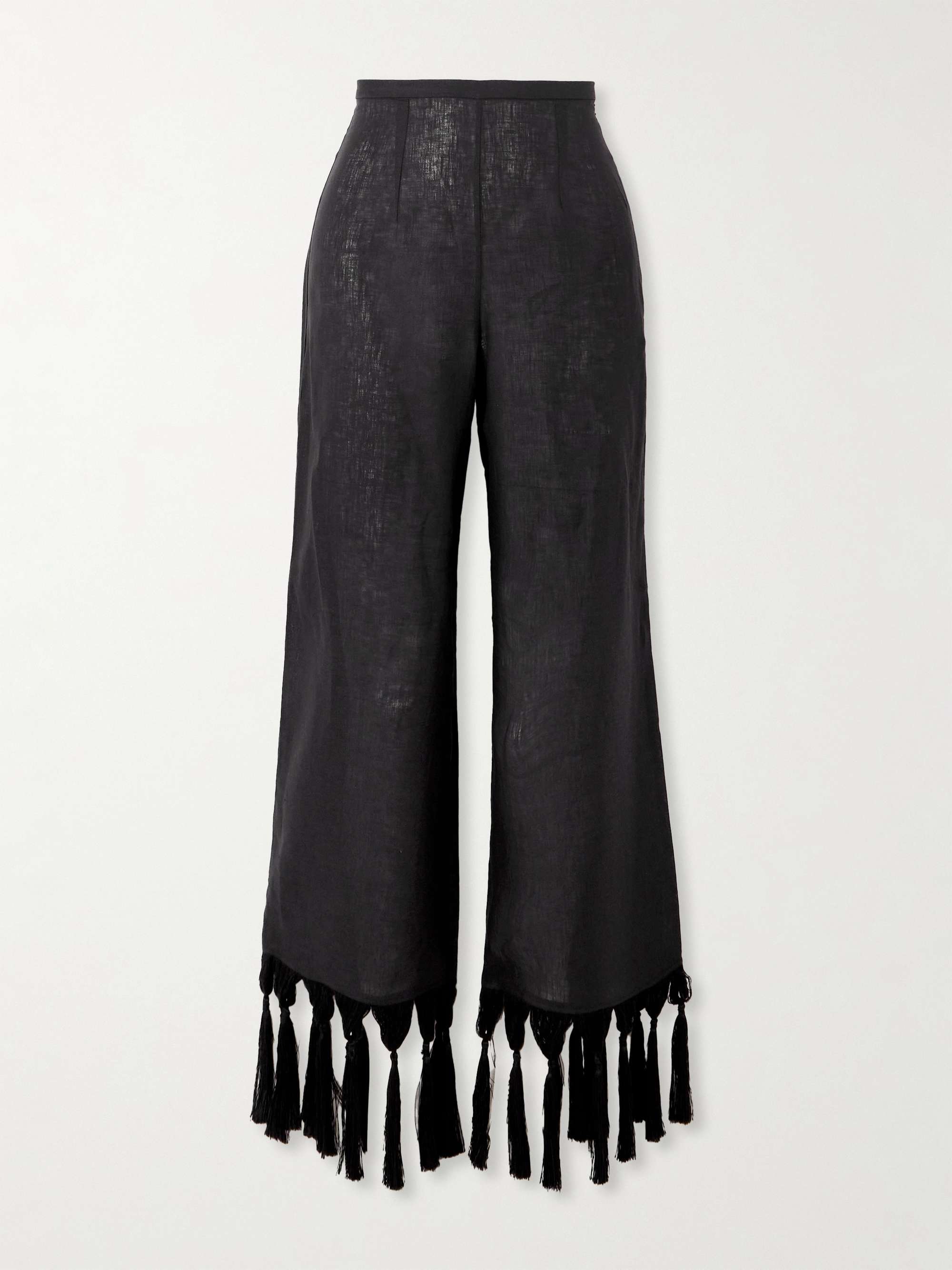 Marlino tasseled linen wide-leg pants view