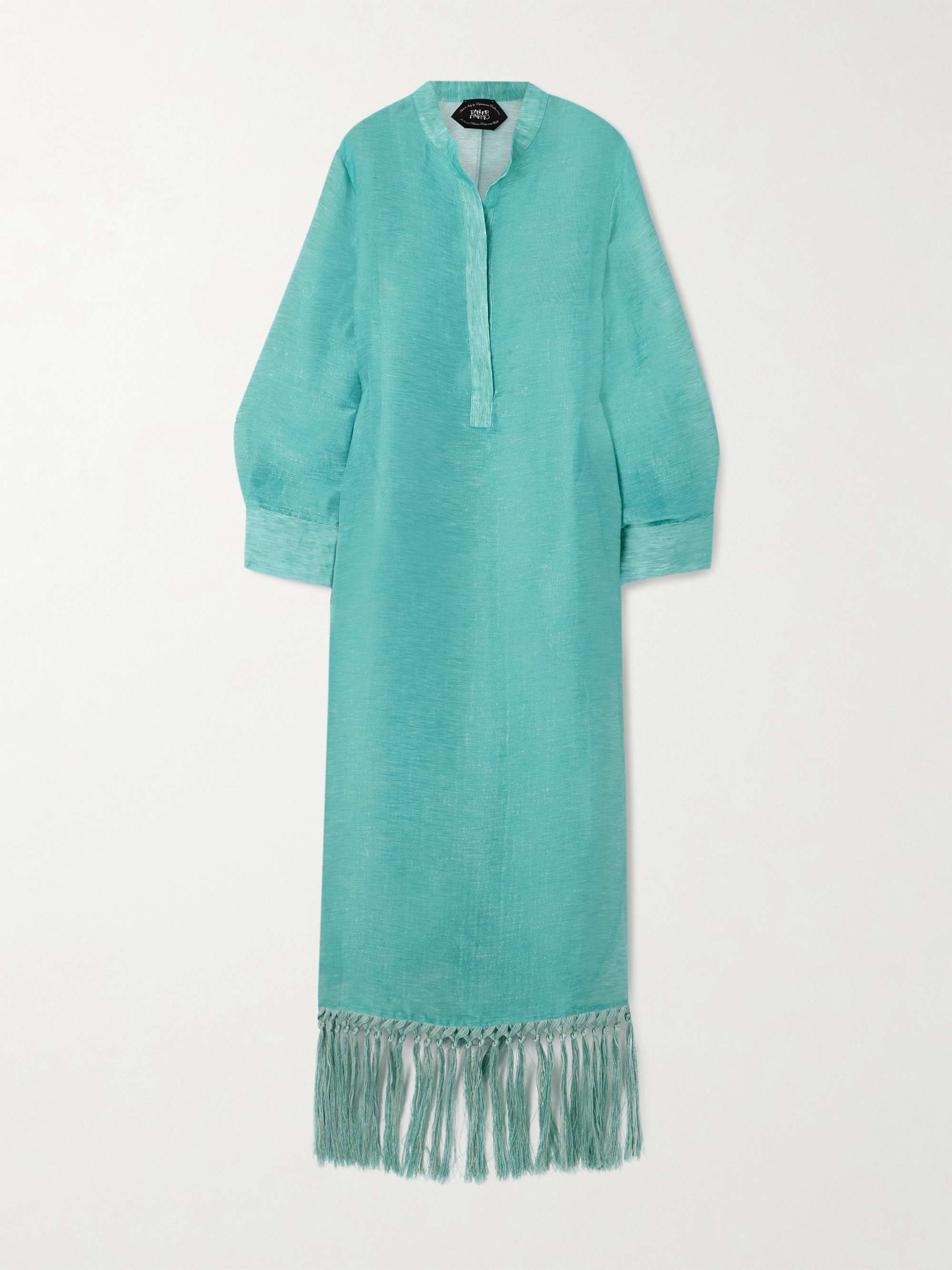 Bahamas fringed linen-blend maxi dress view