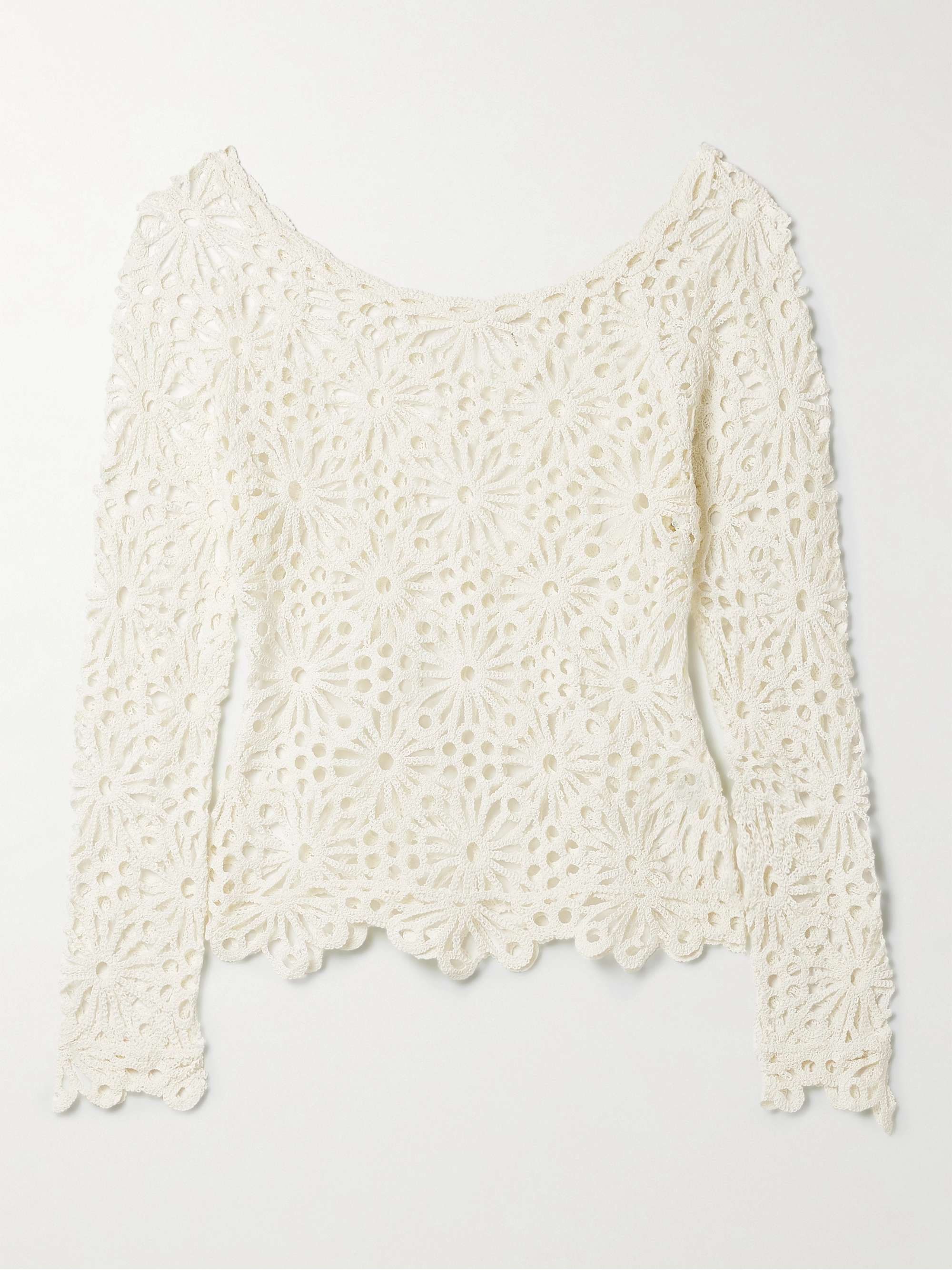 Crocheted cotton-blend top view