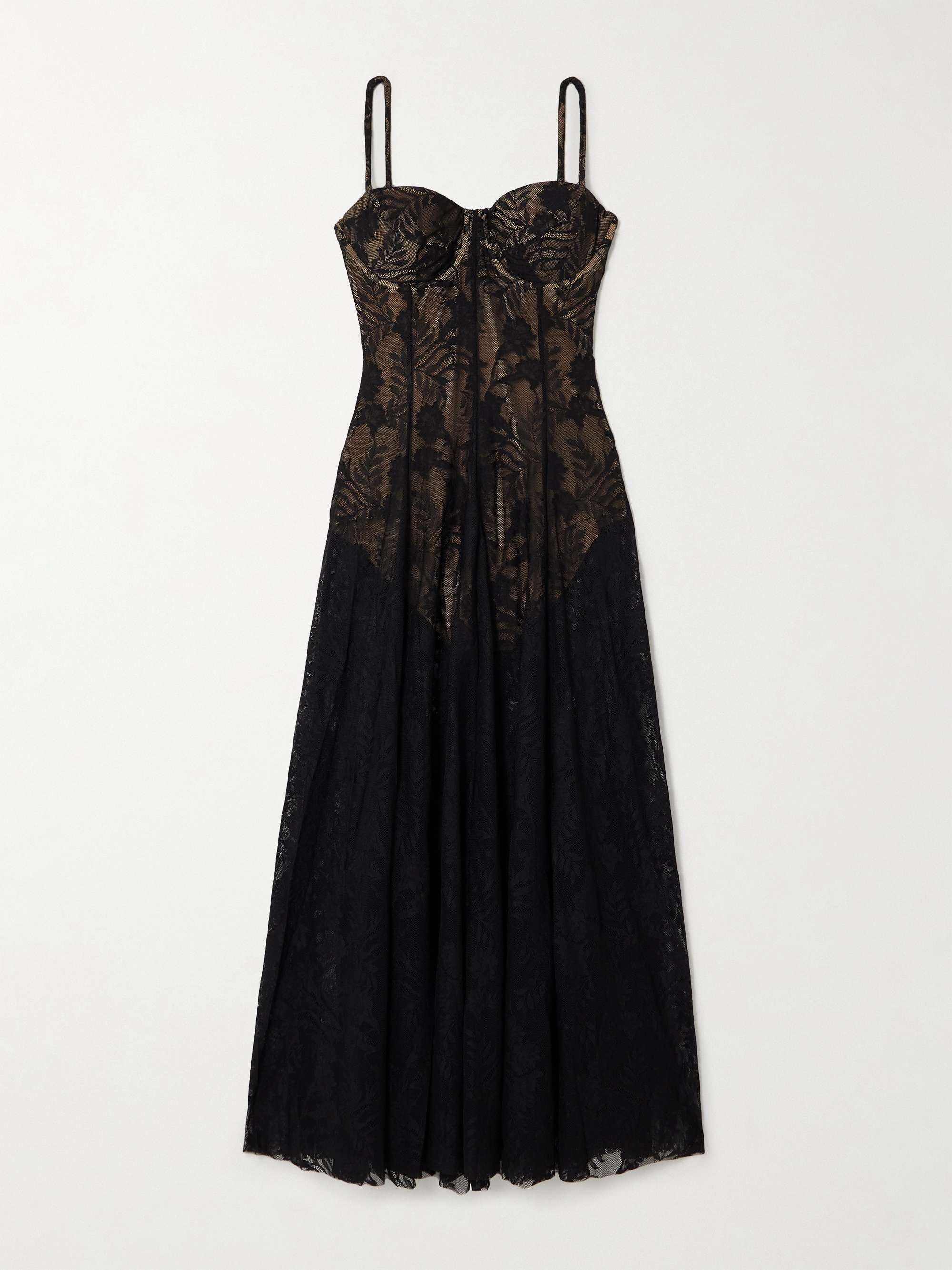 Stretch-lace midi dress view