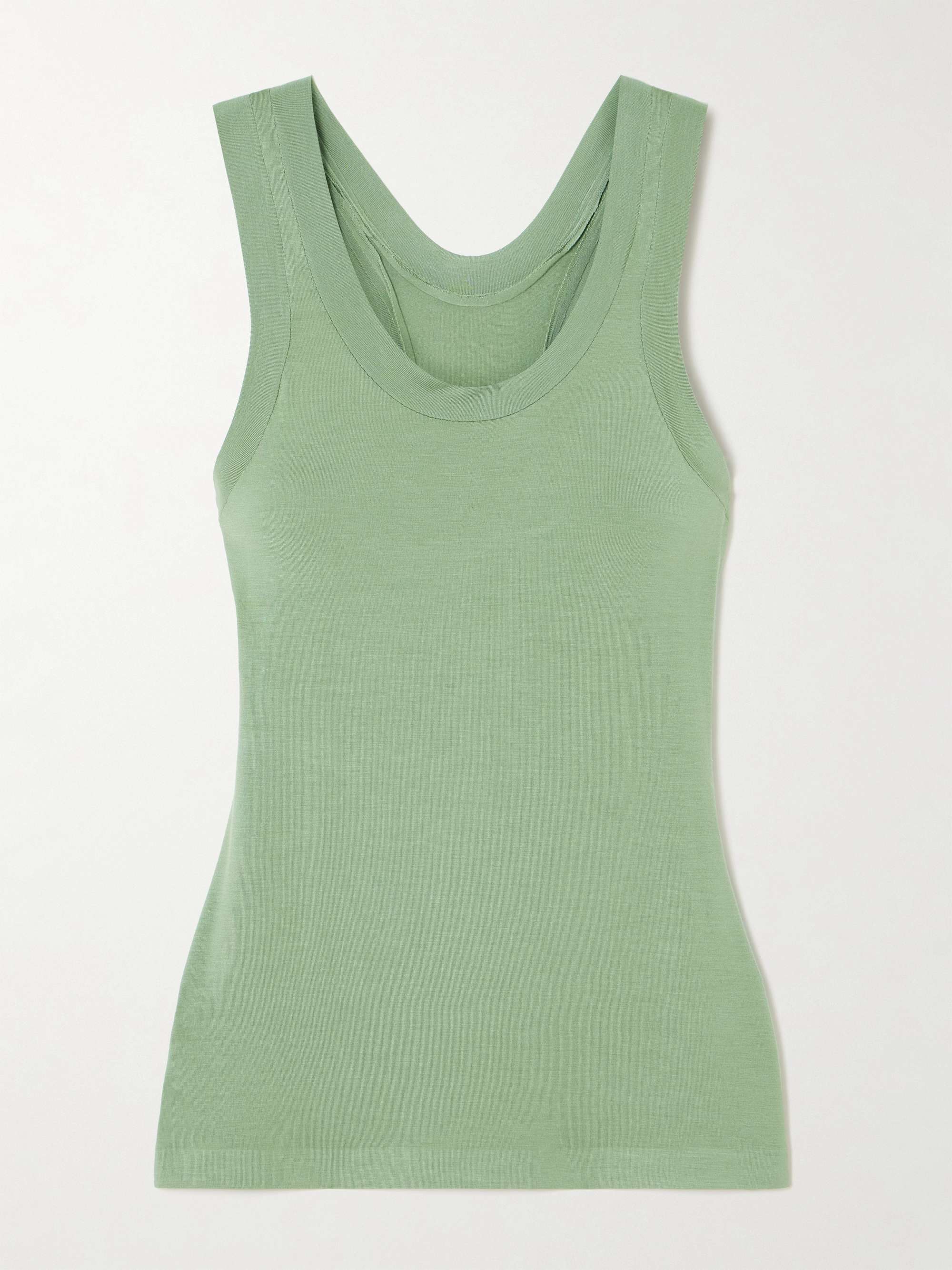 Stretch-jersey racerback tank view
