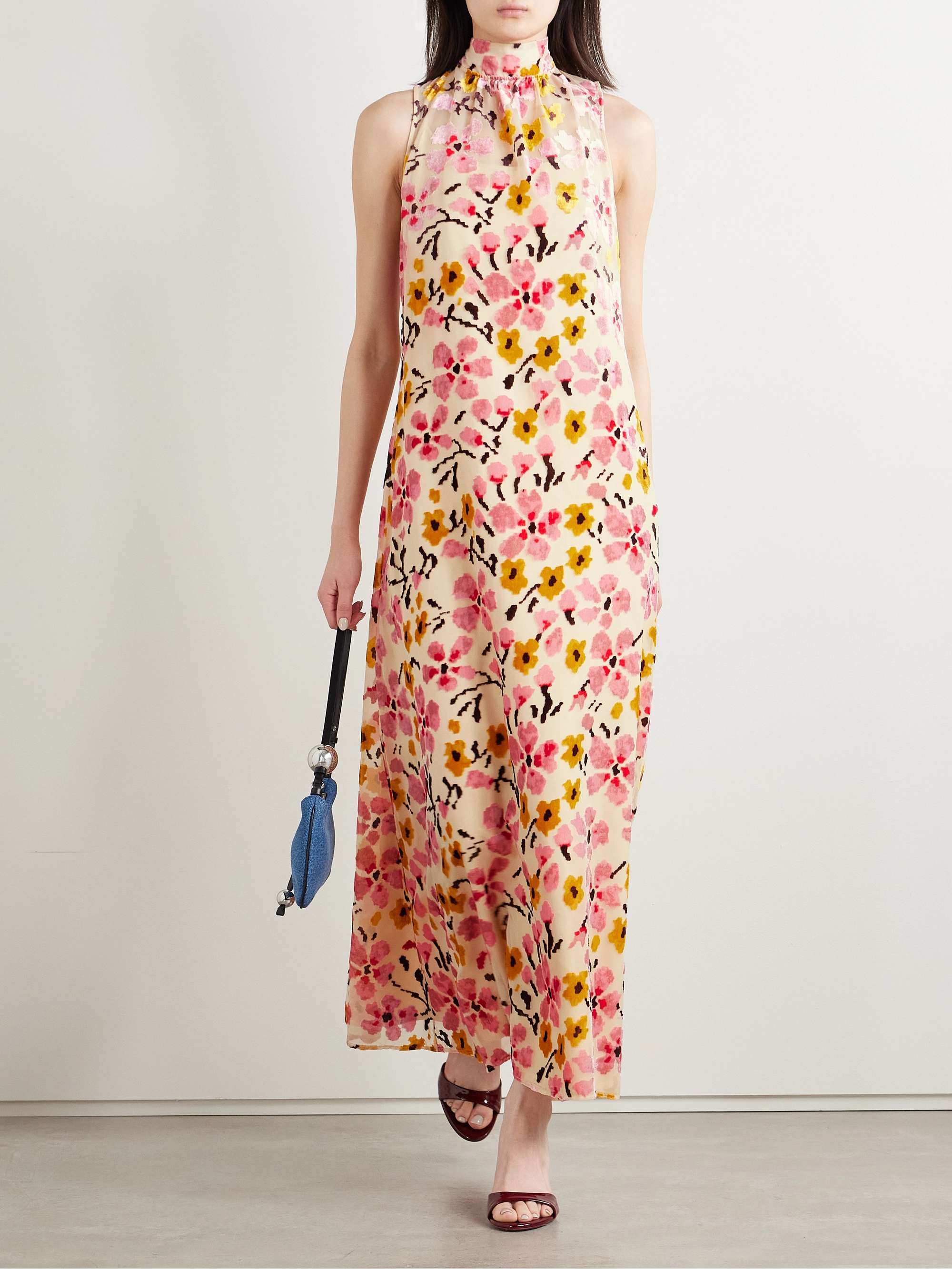 Albee devoré-velvet maxi dress view