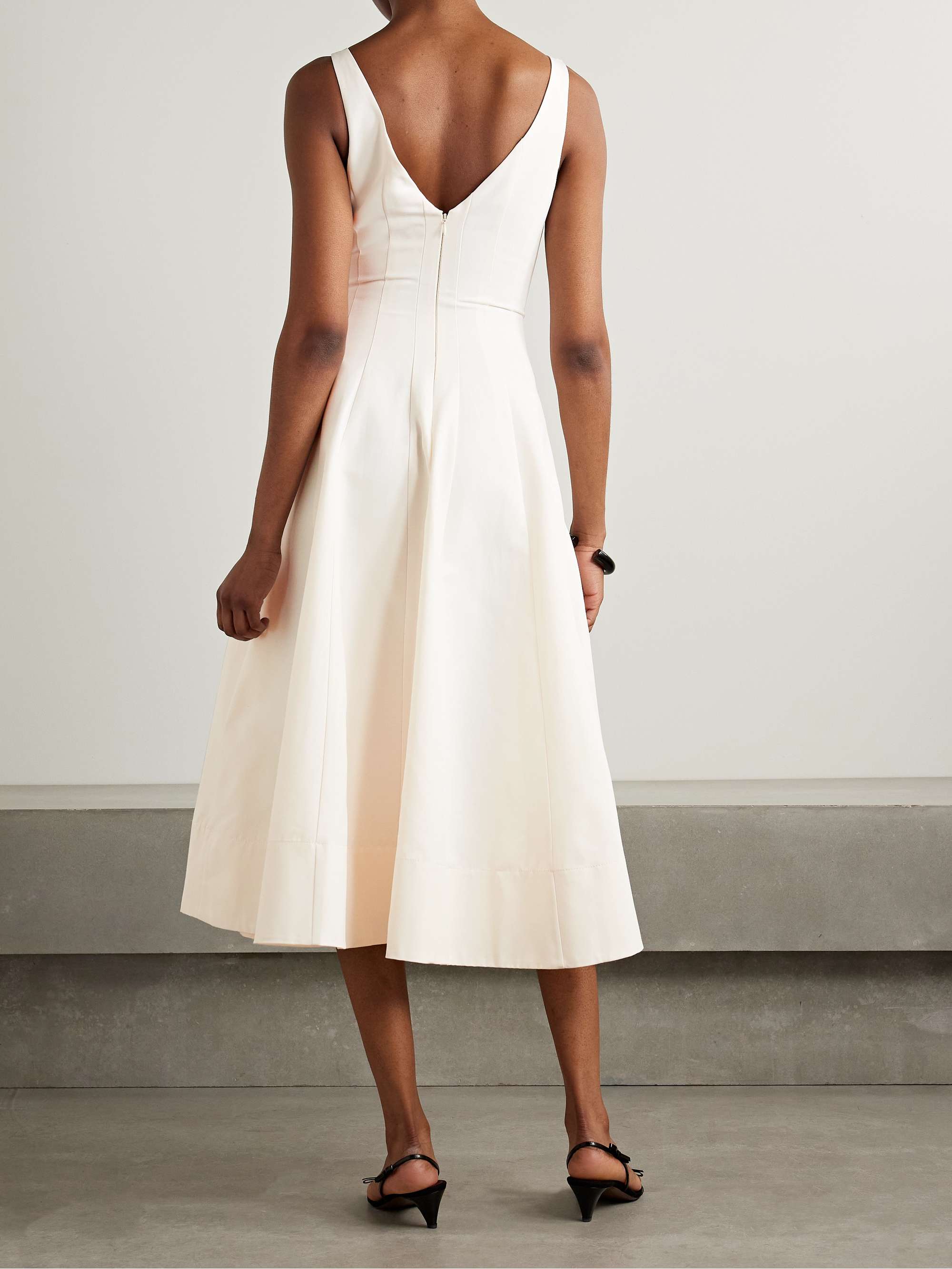 Marieta paneled cotton-blend faille midi dress view