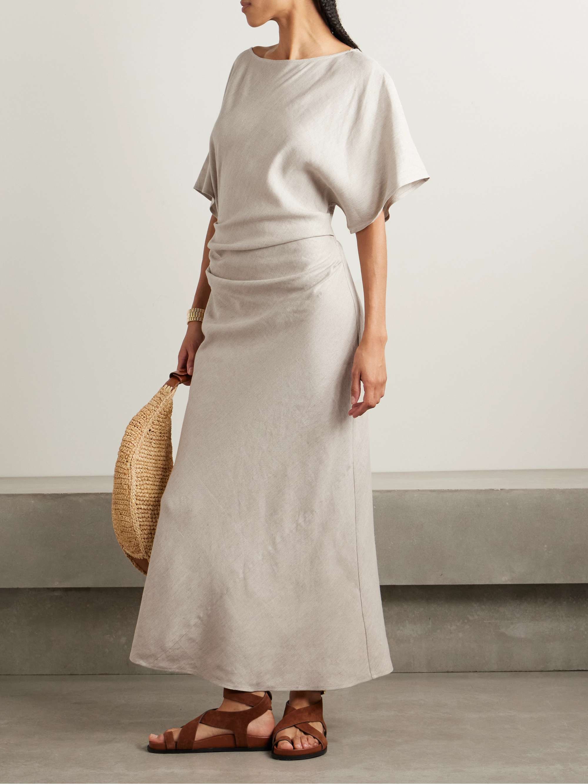 Amelie ruched crepe maxi dress view