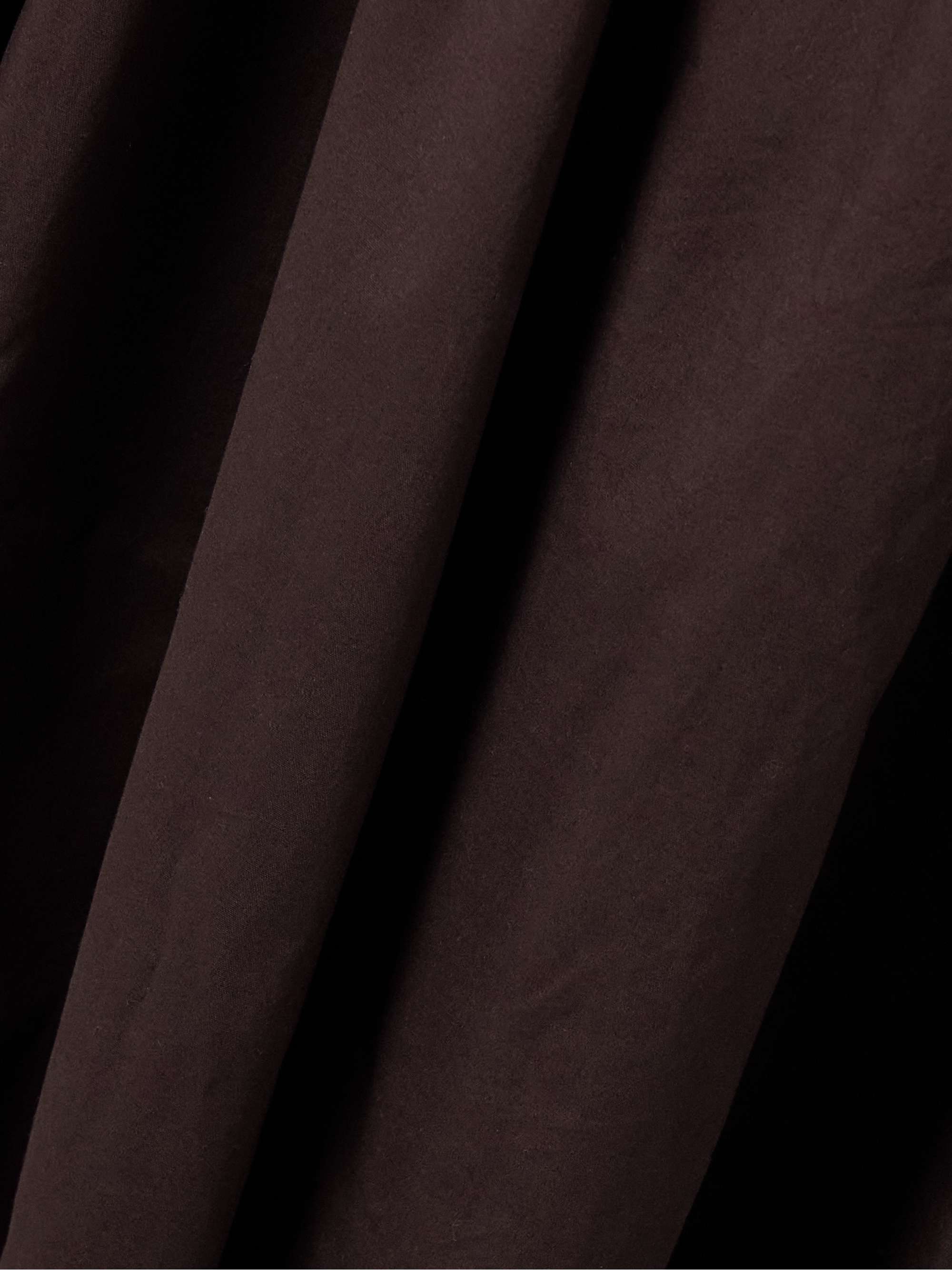 Yamila ribbed-knit and cotton-blend poplin midi dress view