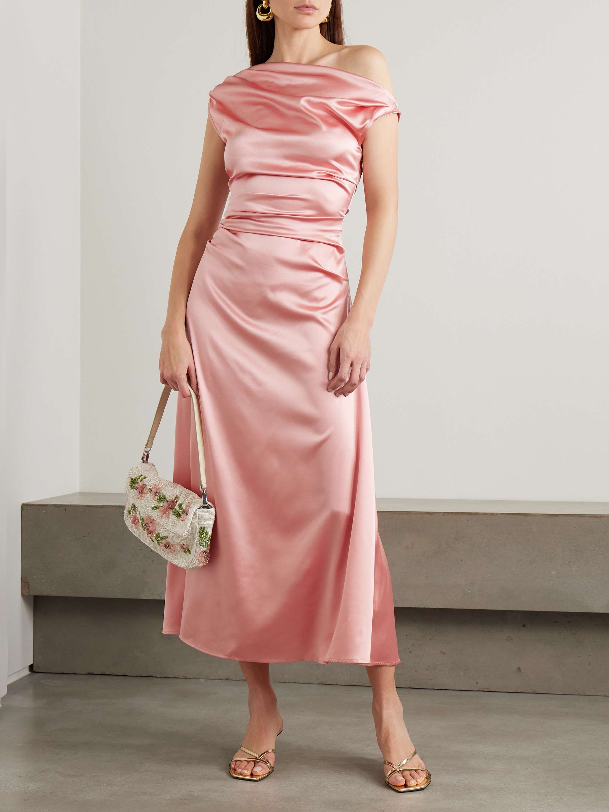 Phare draped silk-blend midi dress view