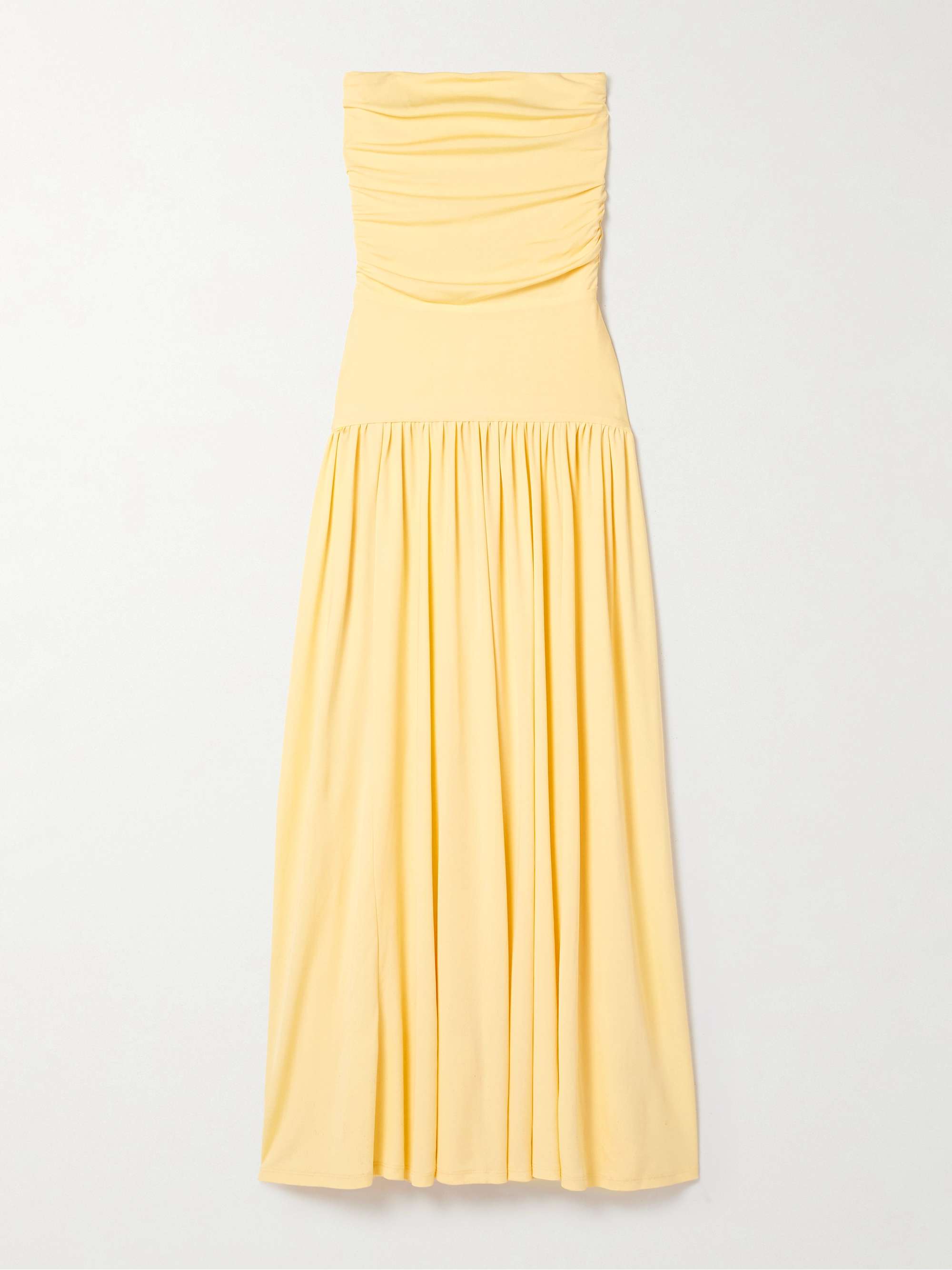 Mariana strapless gathered jersey maxi dress view