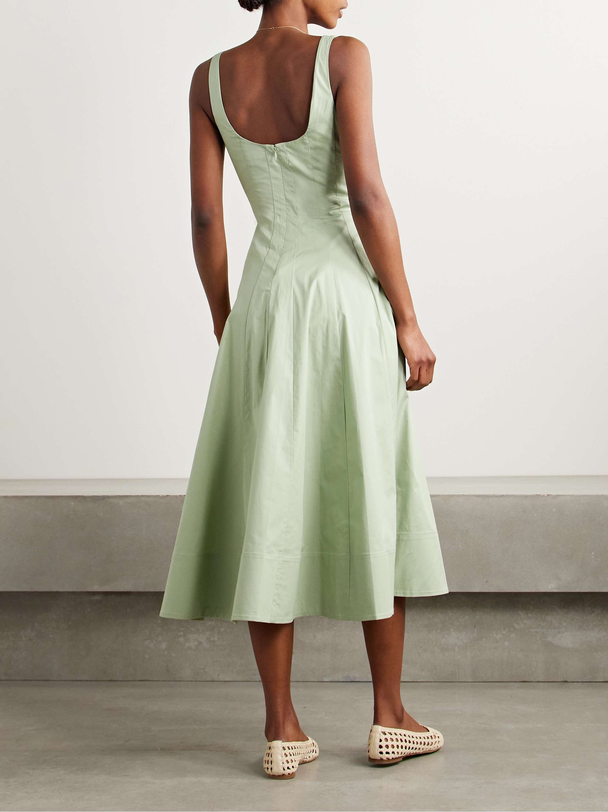 Wells pleated cotton-blend poplin midi dress view