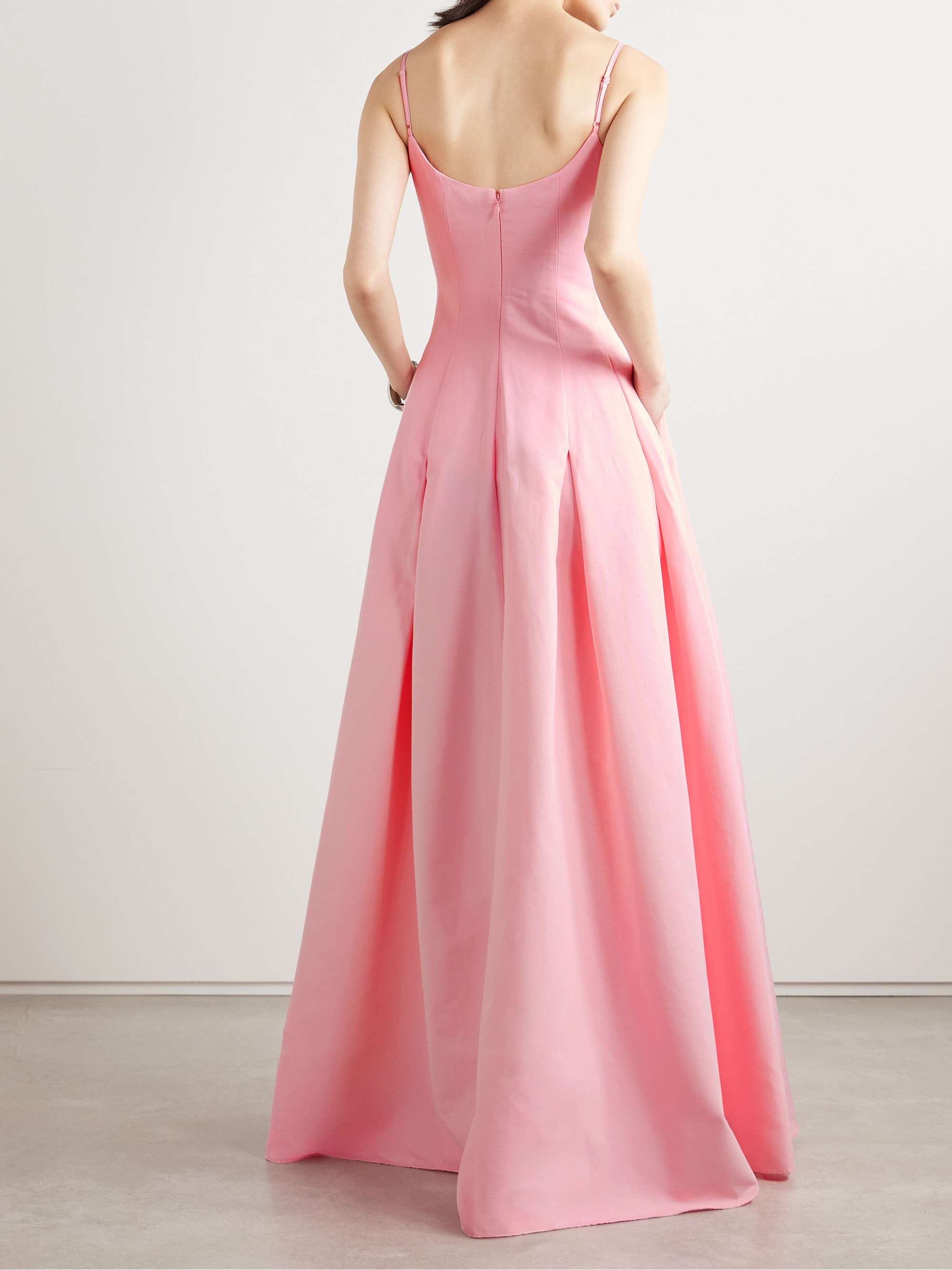 Joy pleated cotton-blend faille maxi dress view