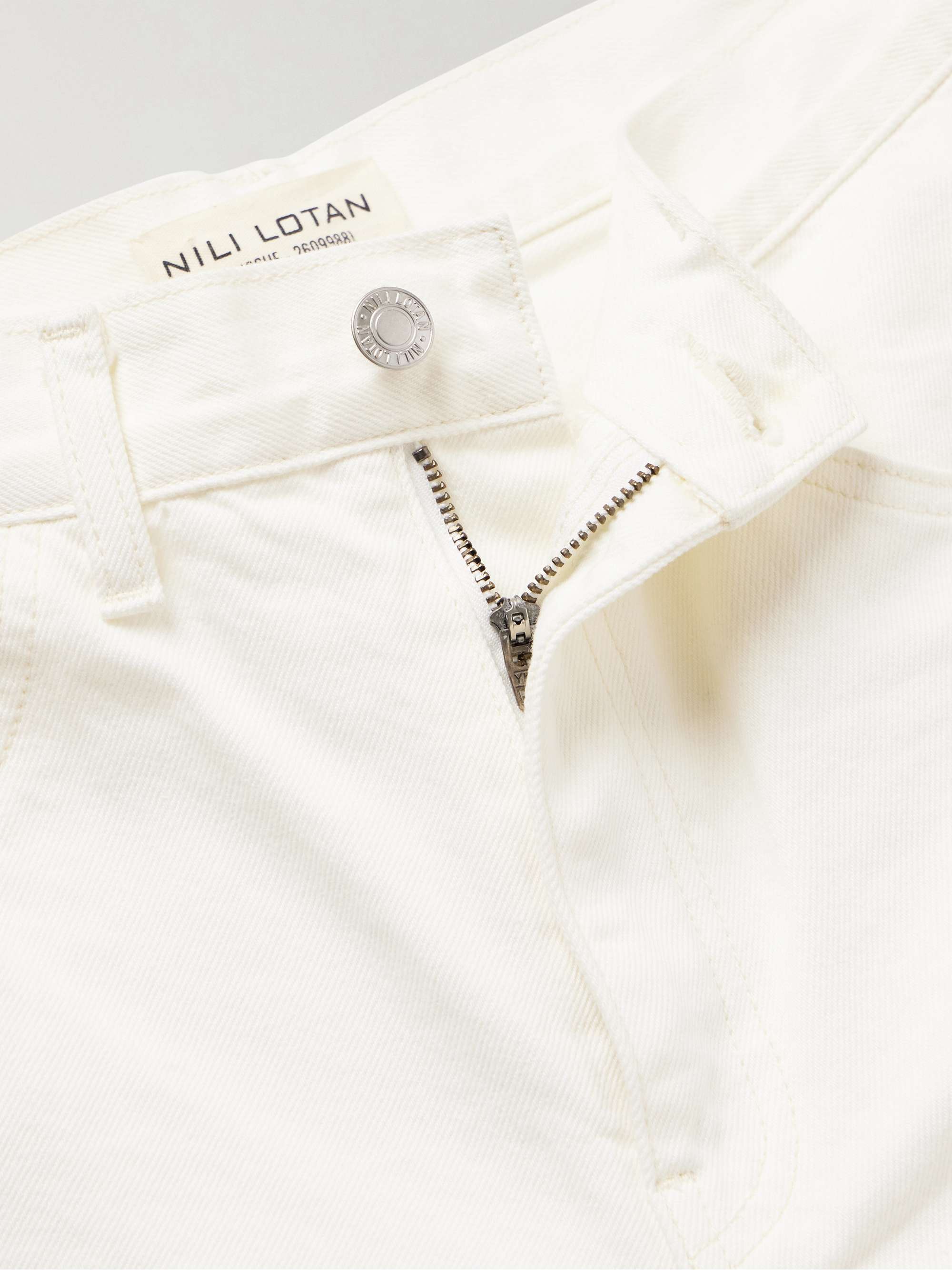 Calla frayed high-rise straight-leg jeans view
