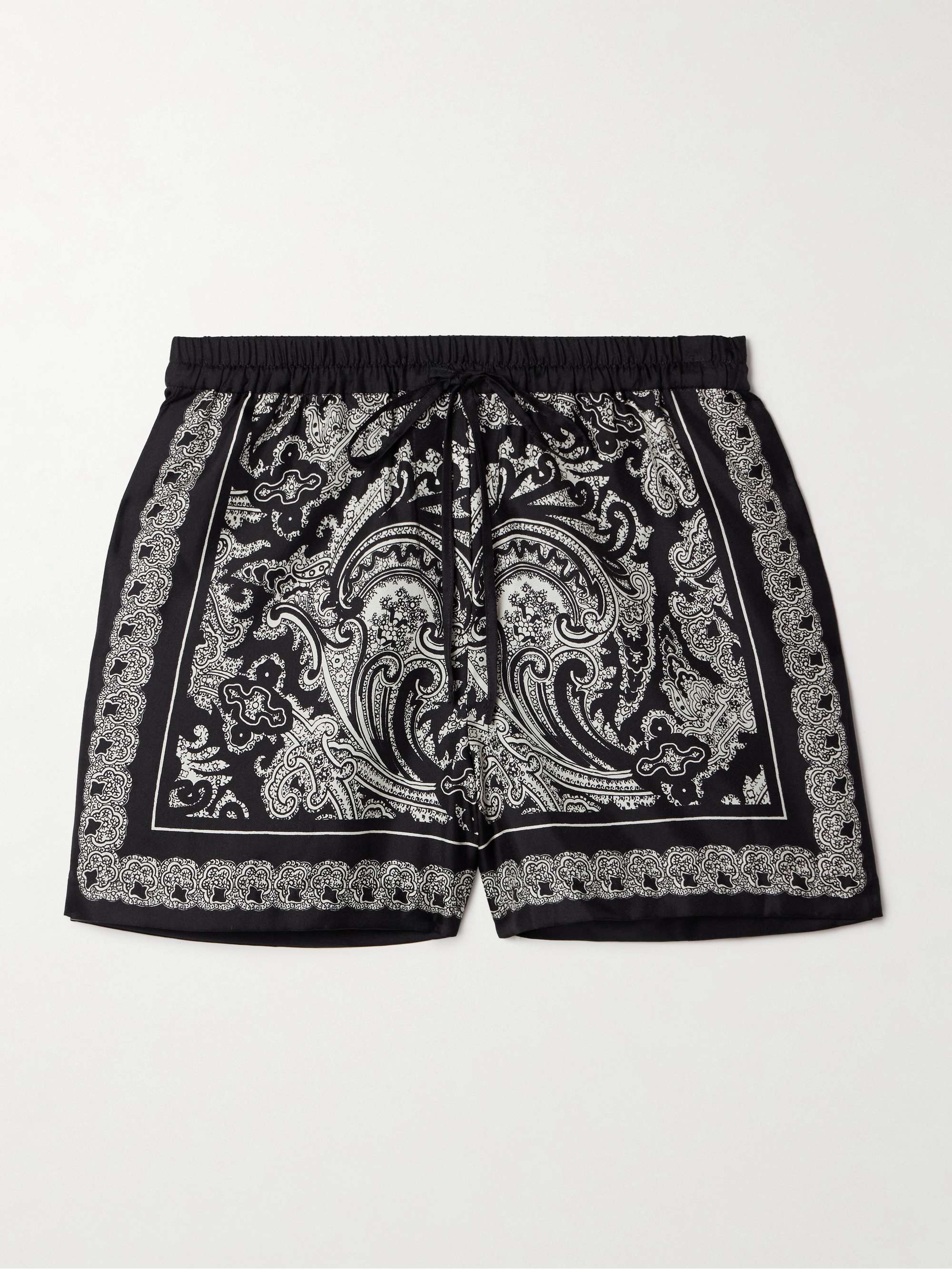 Frances bandana-print silk-twill shorts view