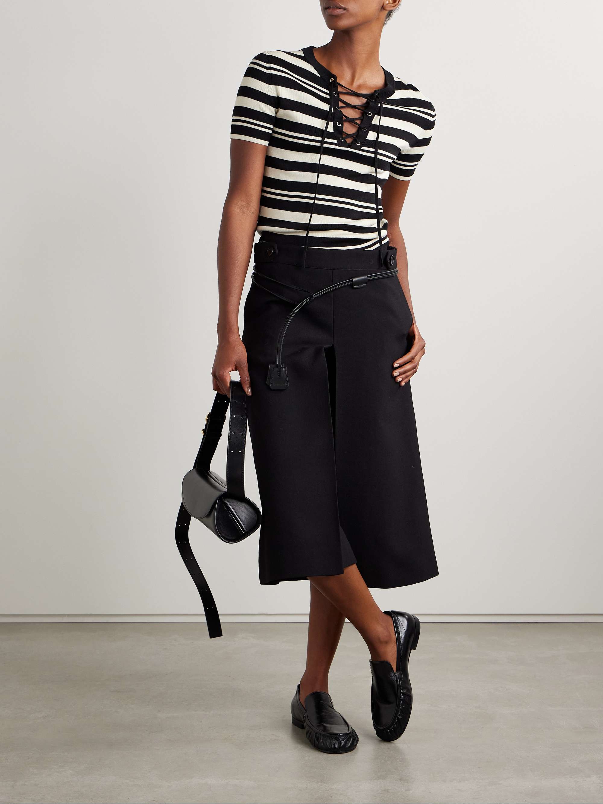 Oaklynn striped silk-jersey top view