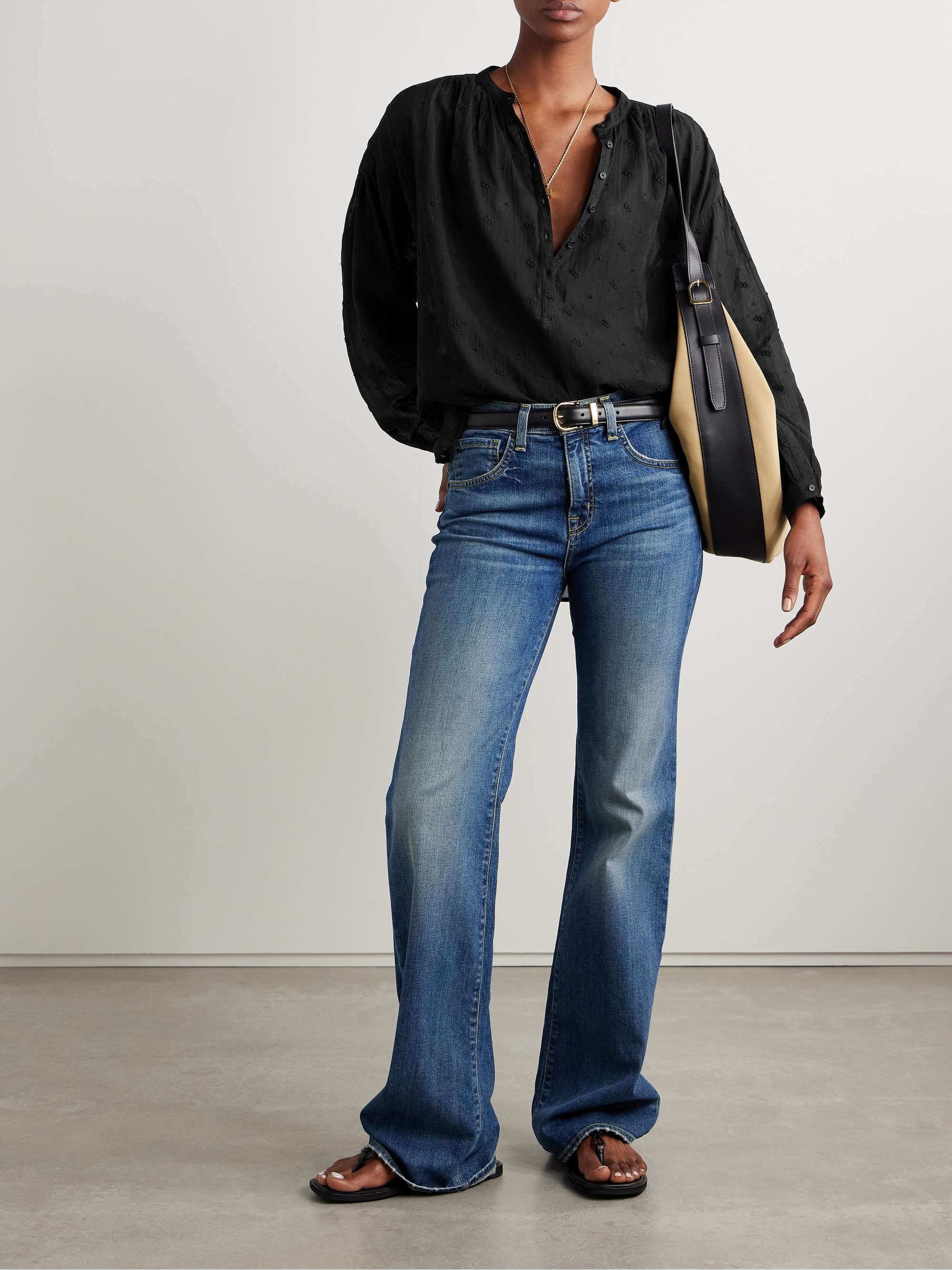 Neville embroidered cotton-voile blouse view