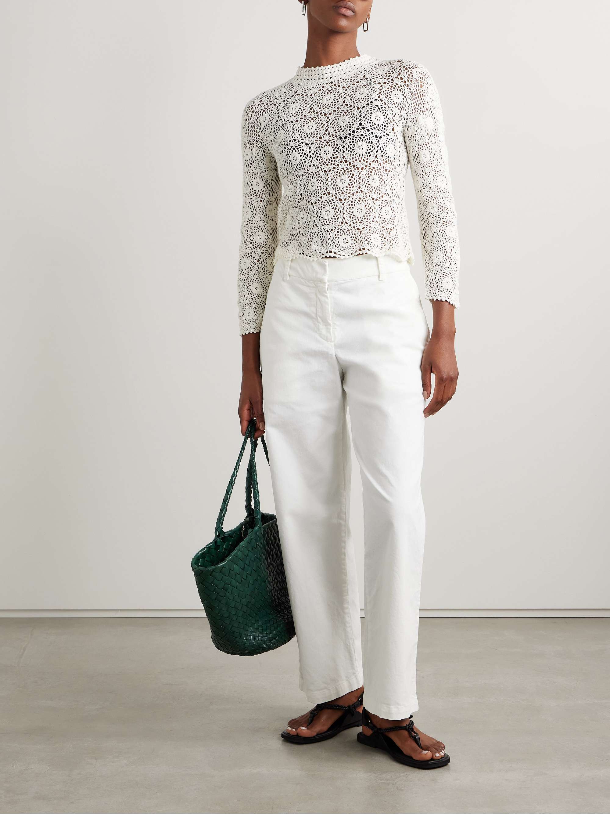 Gibson crocheted cotton top view