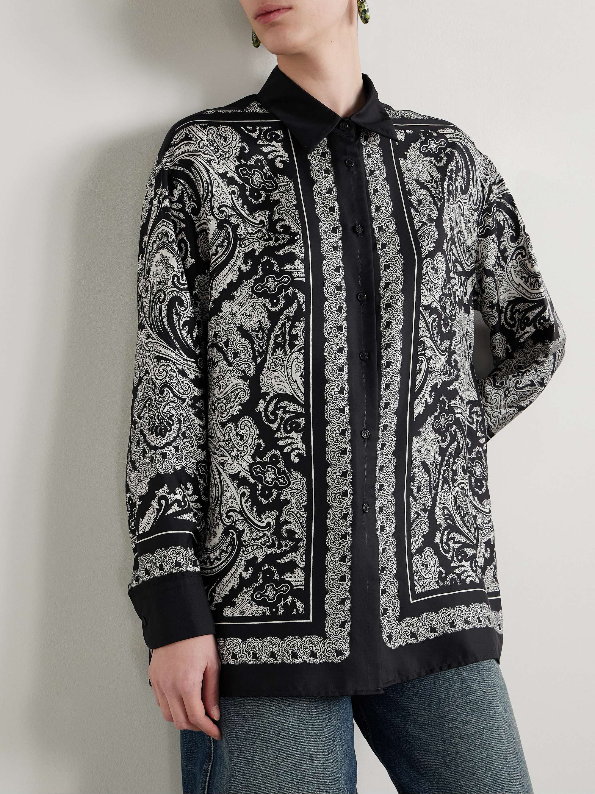 Alfie bandana-print silk-twill shirt view