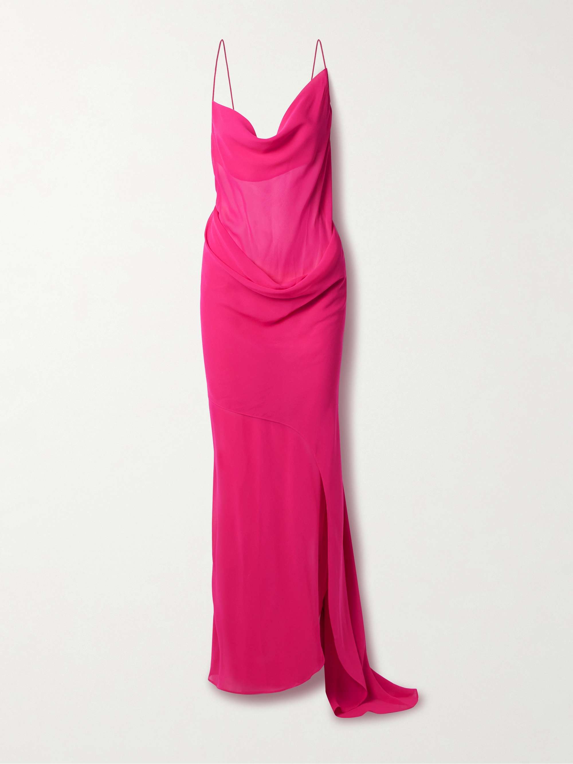 Draped silk-georgette gown view