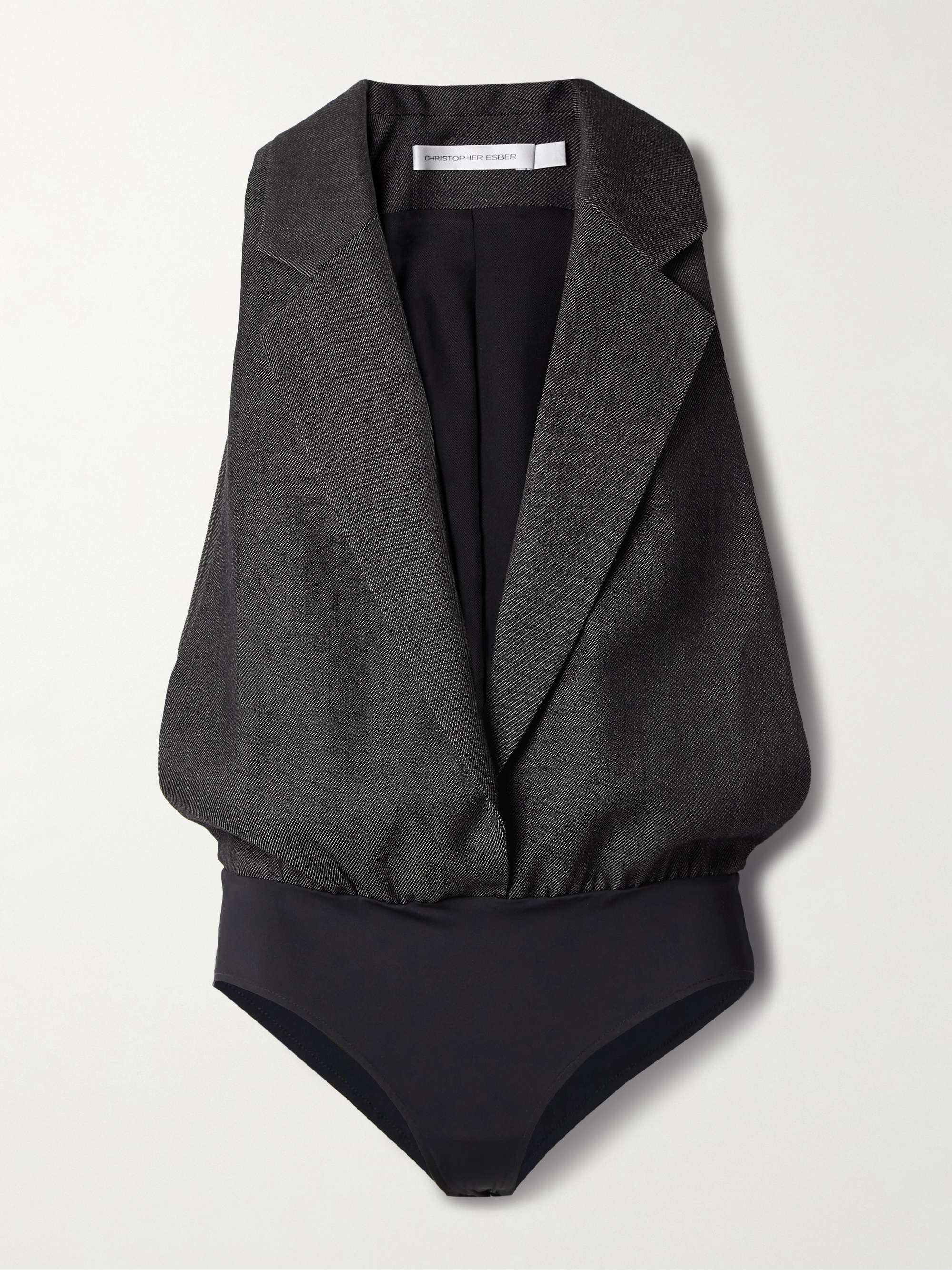 Facile wool-twill and stretch-jersey bodysuit view