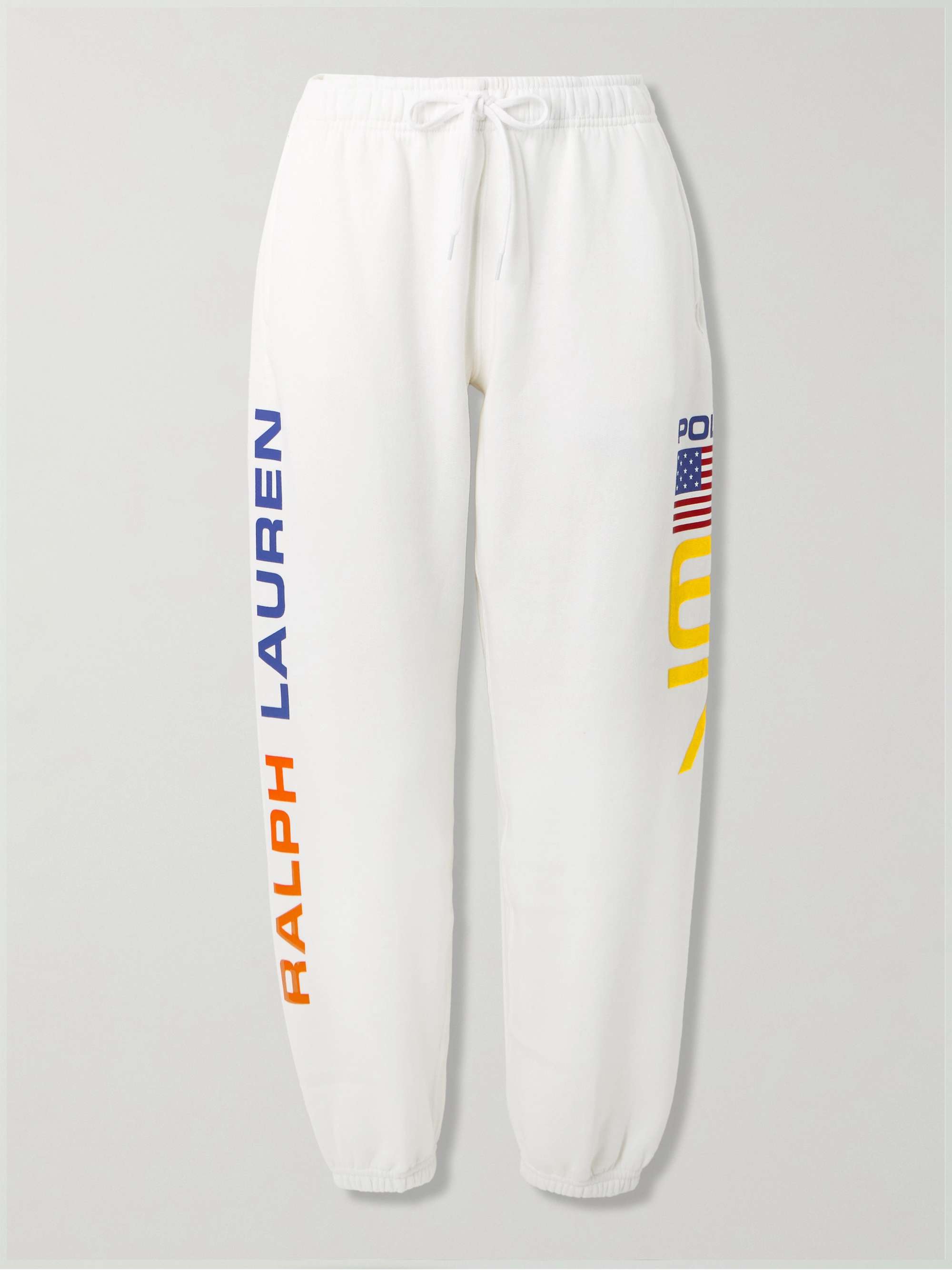 Printed cotton-blend jersey tapered sweatpants view