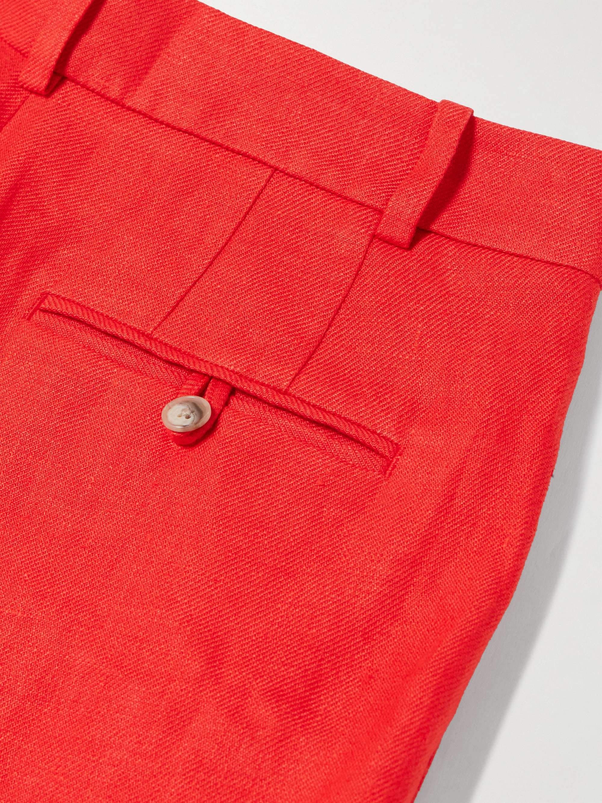 Pleated linen tapered pants view
