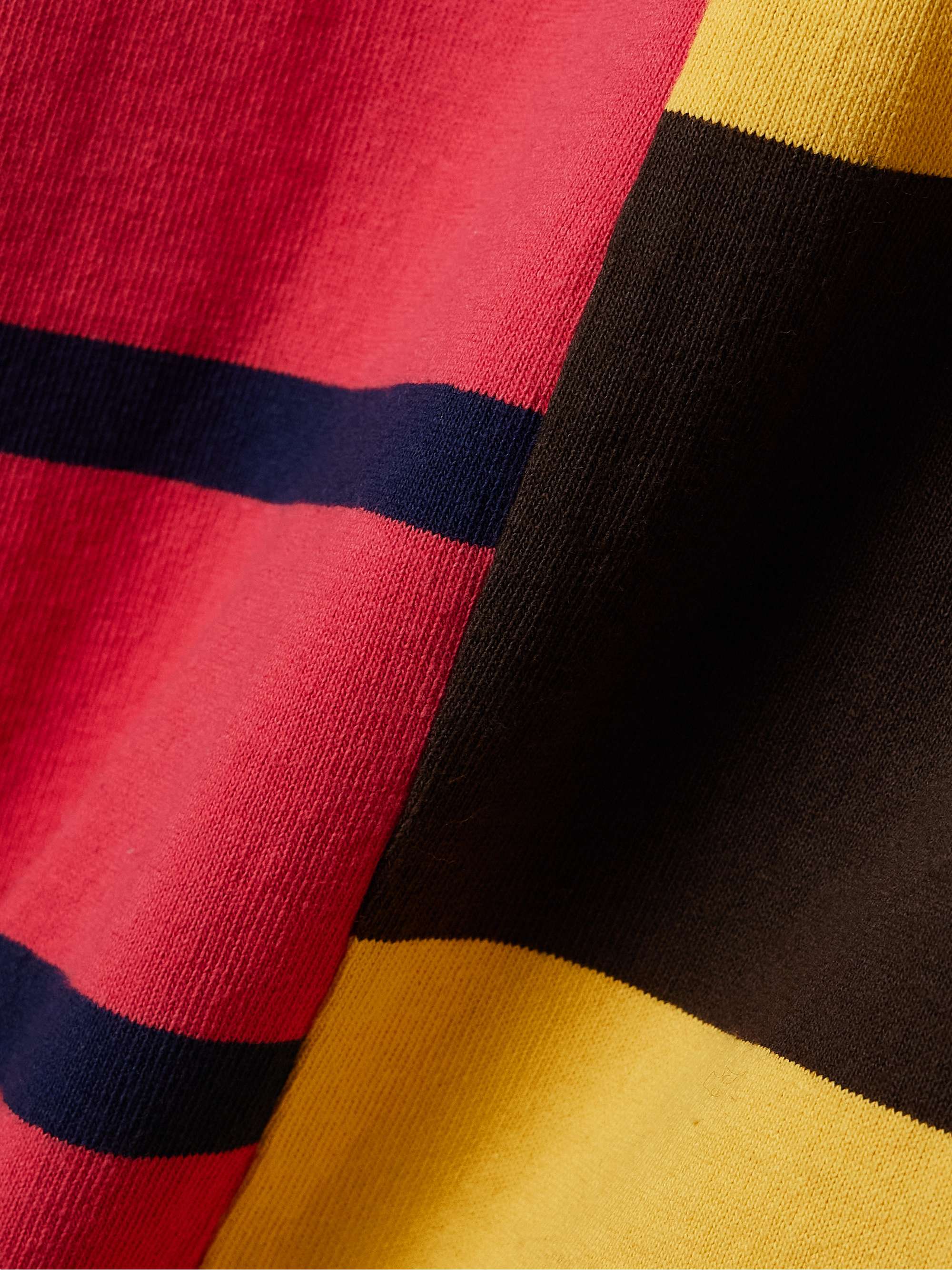 Oversized twill-trimmed paneled striped cotton-jersey shirt view