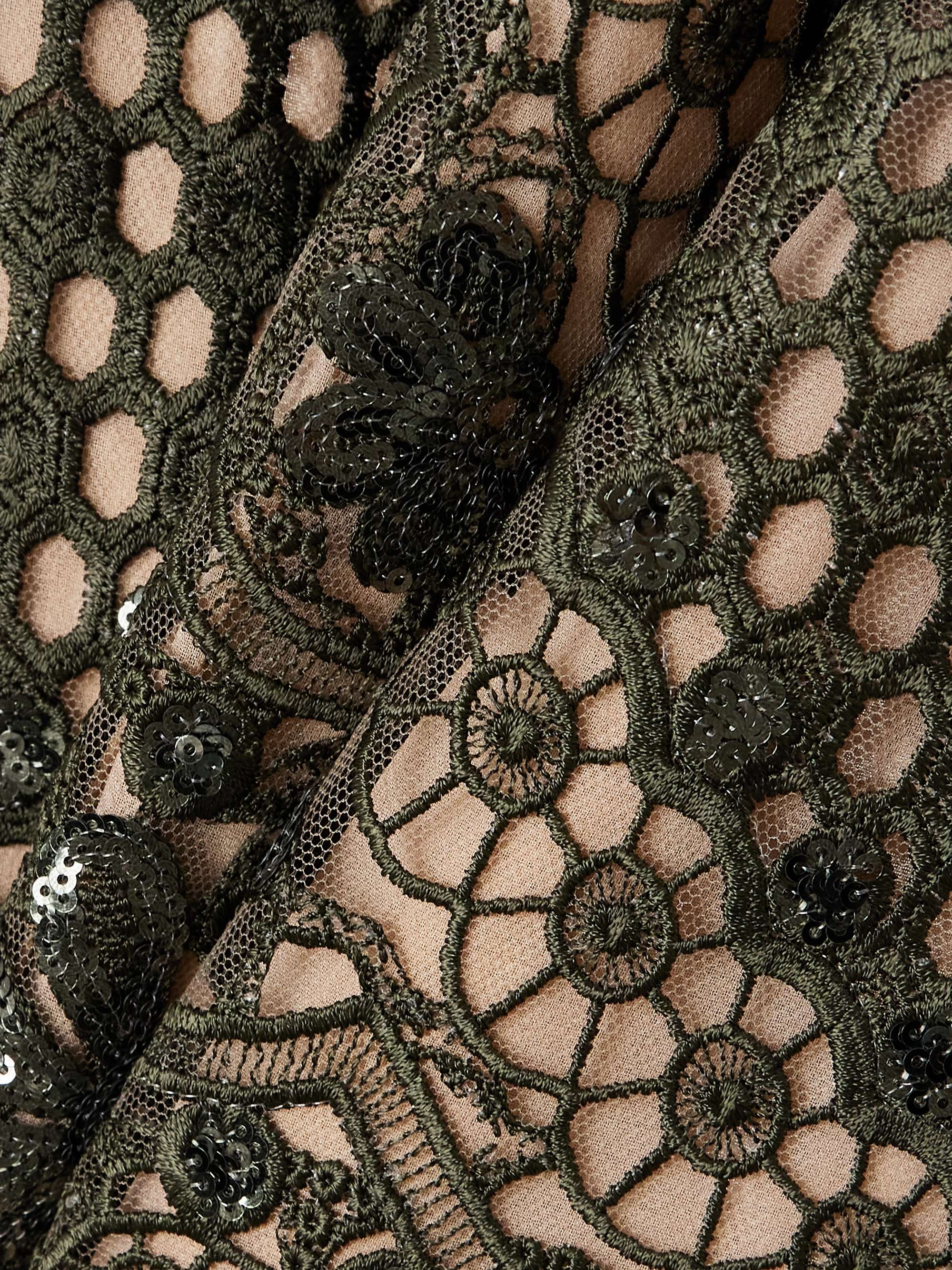 Strapless sequin-embellished embroidered tulle gown view