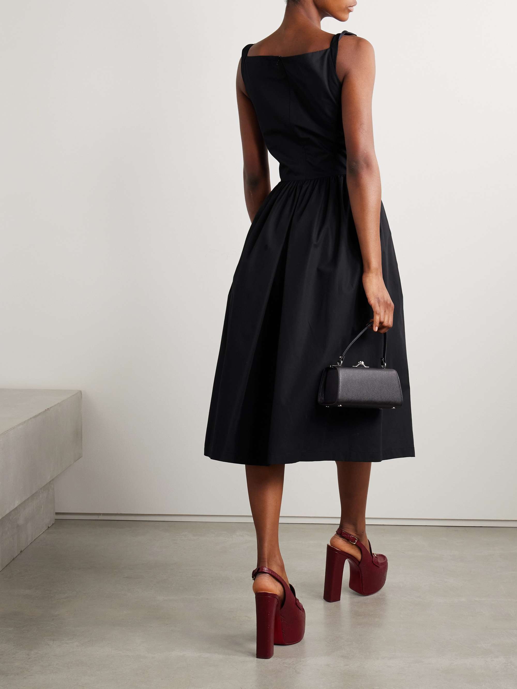 Sunday gathered cotton-poplin midi dress view